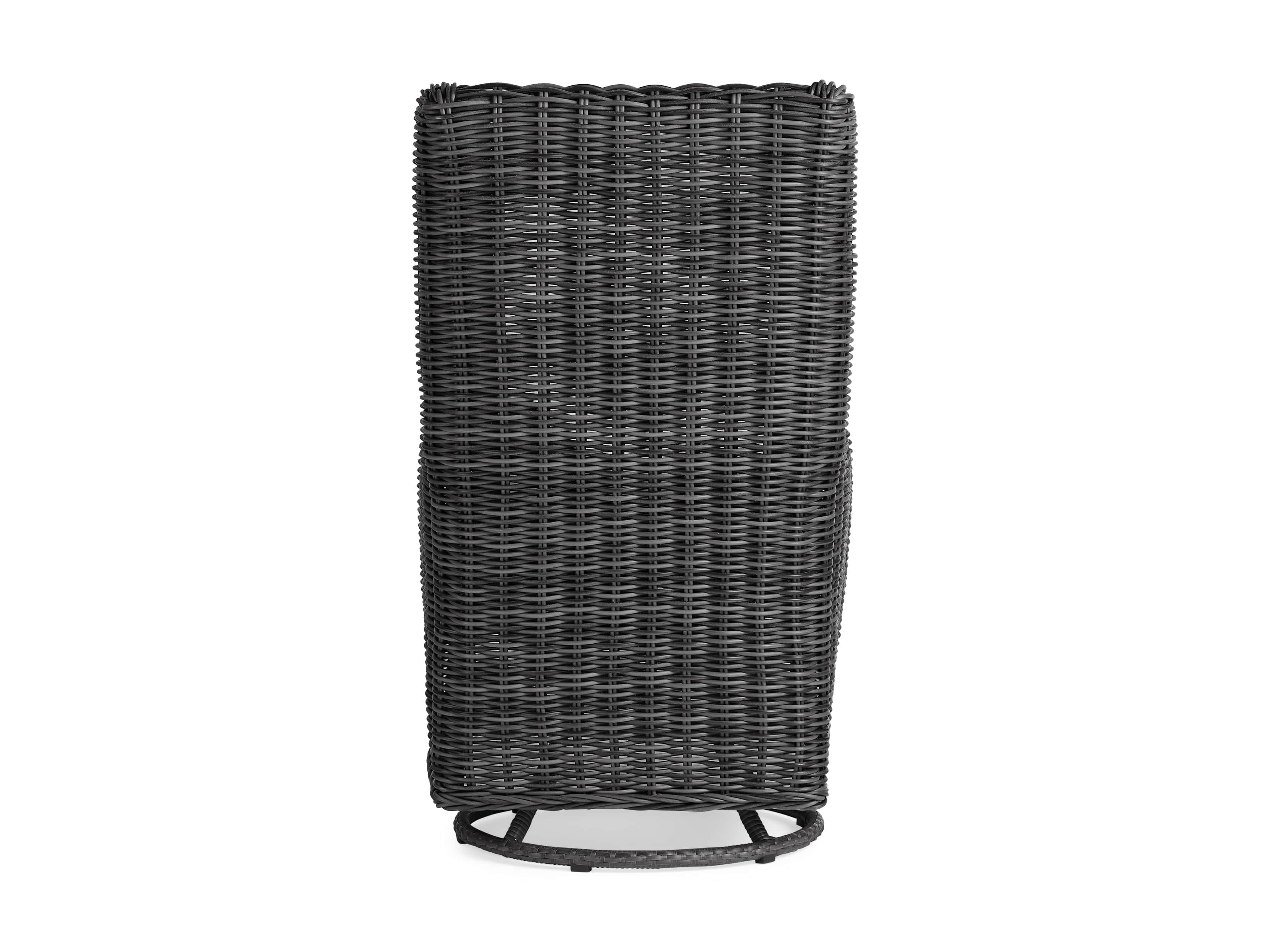 Huntington Outdoor 27" Dining Swivel Chair in Sailcloth Salt and Dark Charcoal, slide 3 of 3