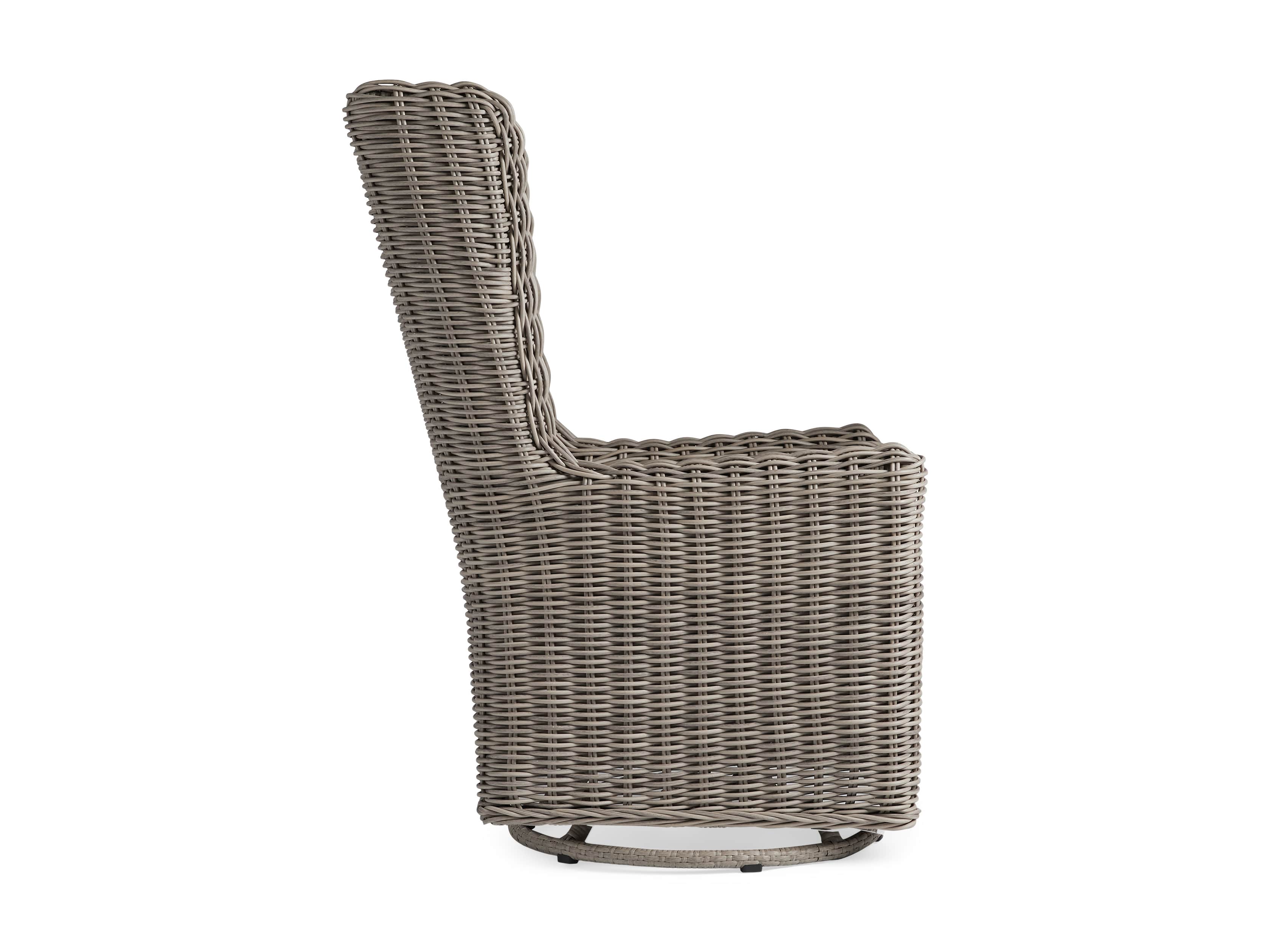 Hunting Outdoor 27" Swivel Dining Arm Chair in Weathered Grey, slide 3 of 5