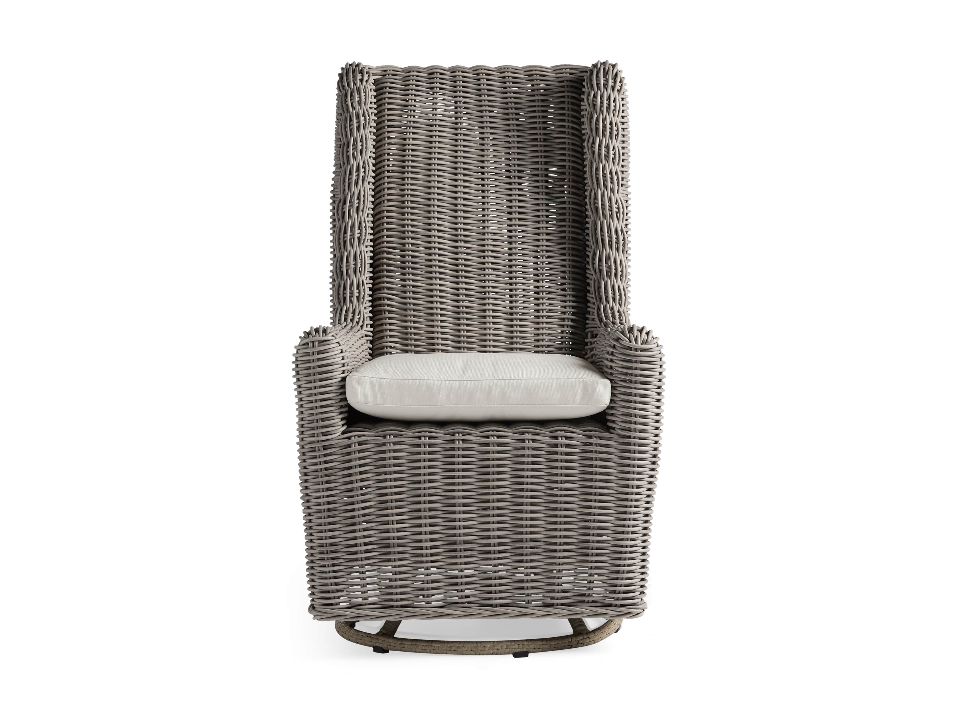 Hunting Outdoor 27" Swivel Dining Arm Chair in Weathered Grey, slide 2 of 5