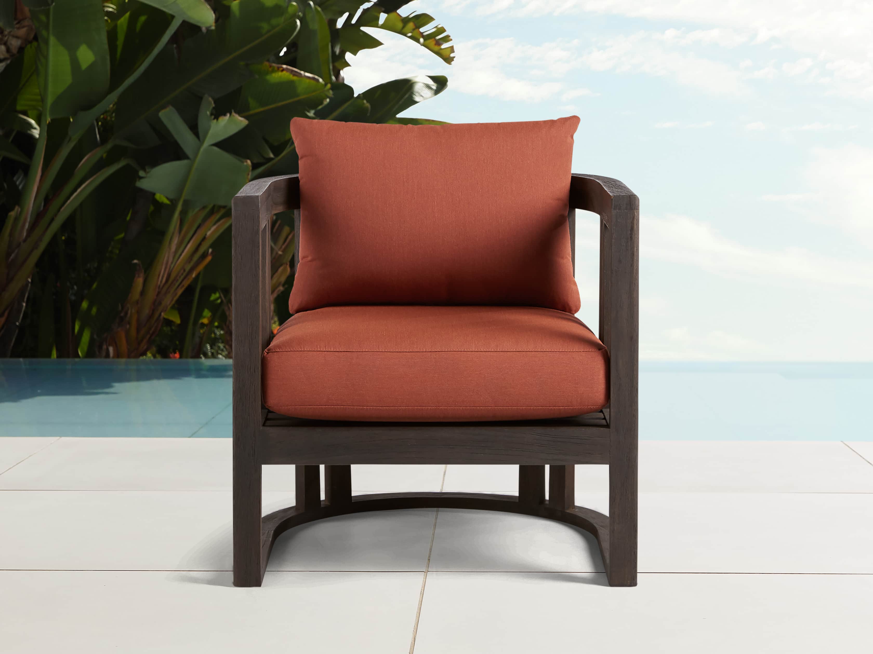 Jhett Outdoor 28" Lounge Chair in in Canvas Brick