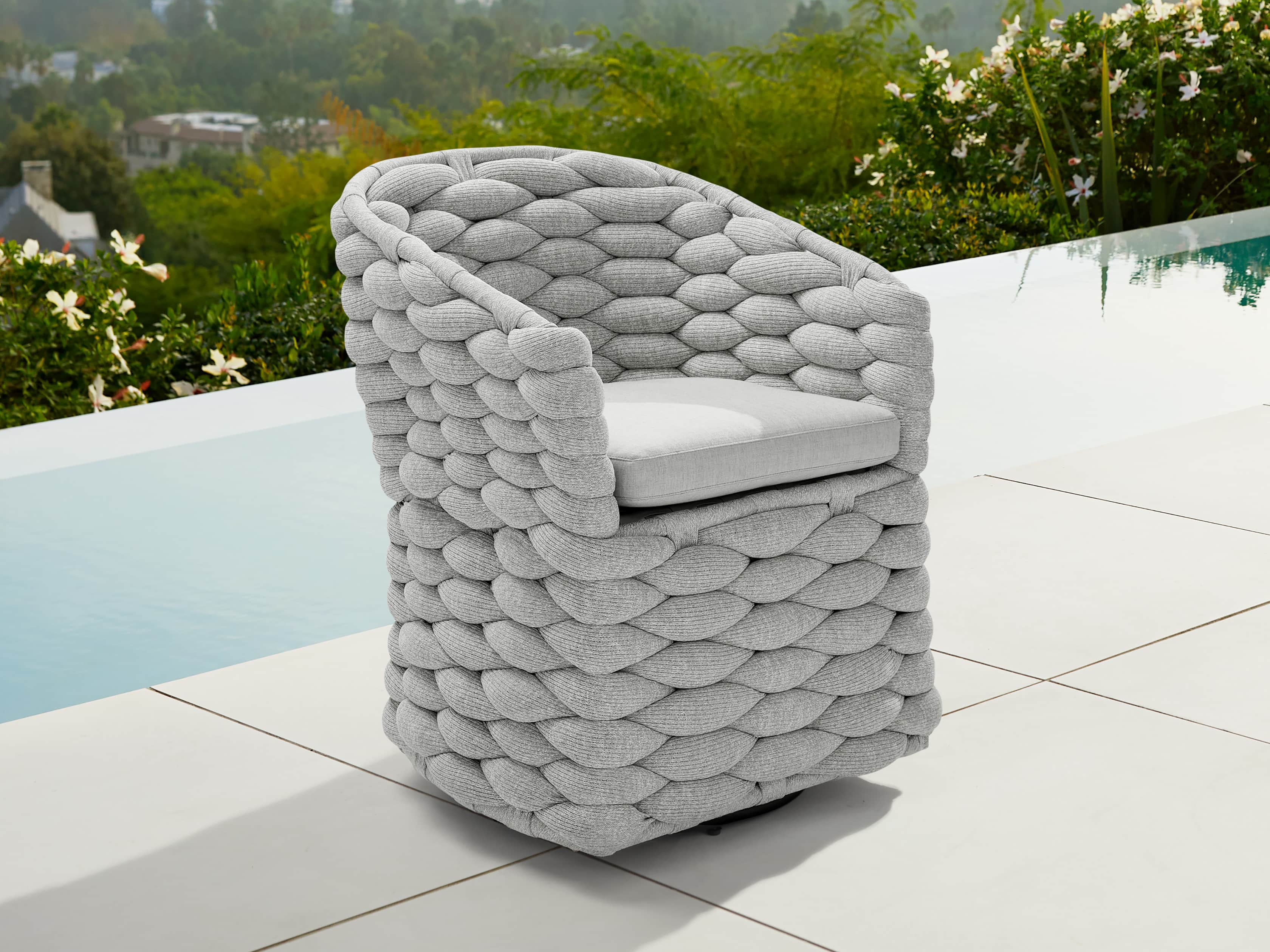 Melbourne Outdoor Upholstered 26" Dining Arm Chair, slide 1 of 7