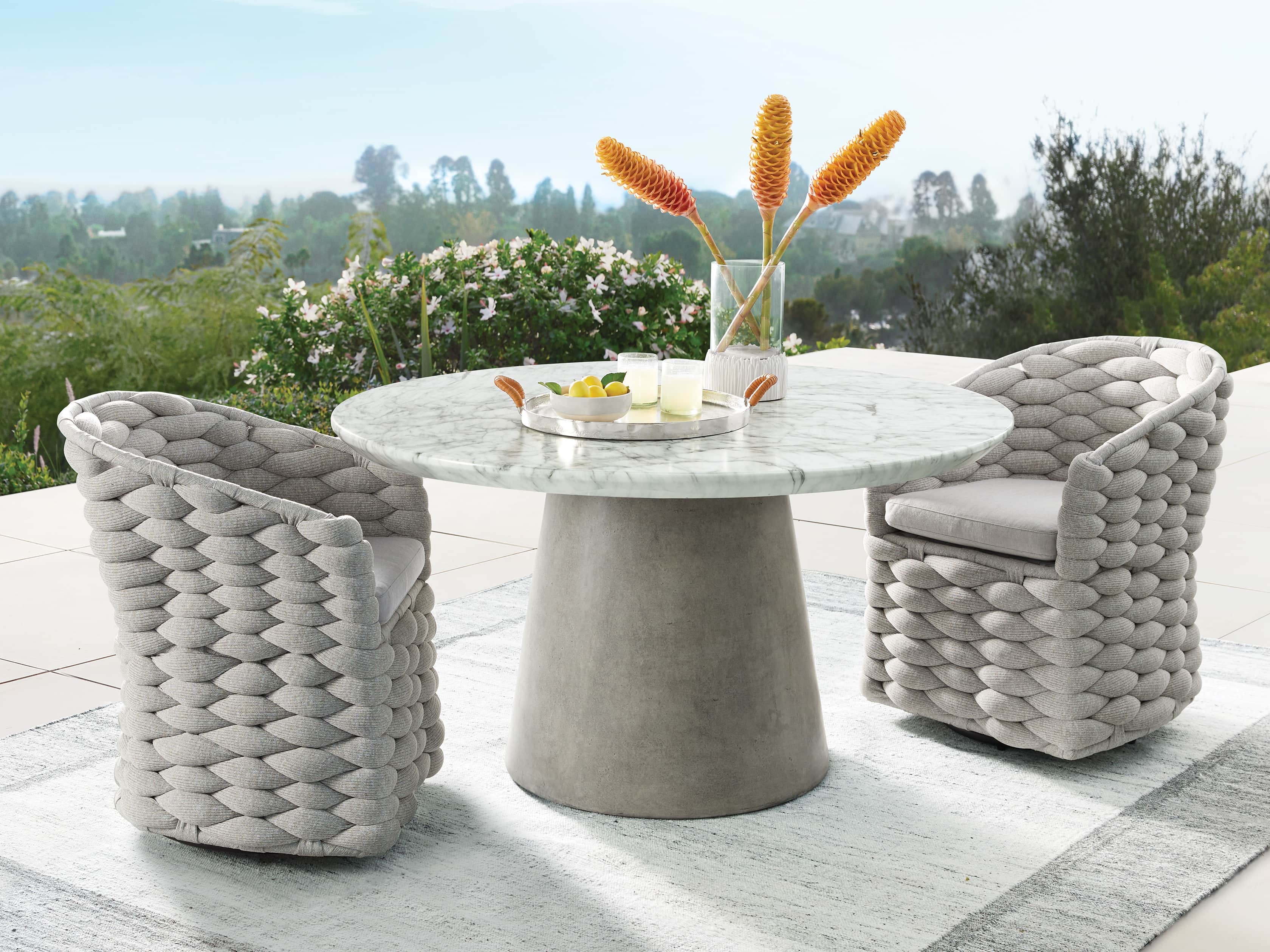 Melbourne Outdoor Upholstered 26" Dining Arm Chair, slide 2 of 7