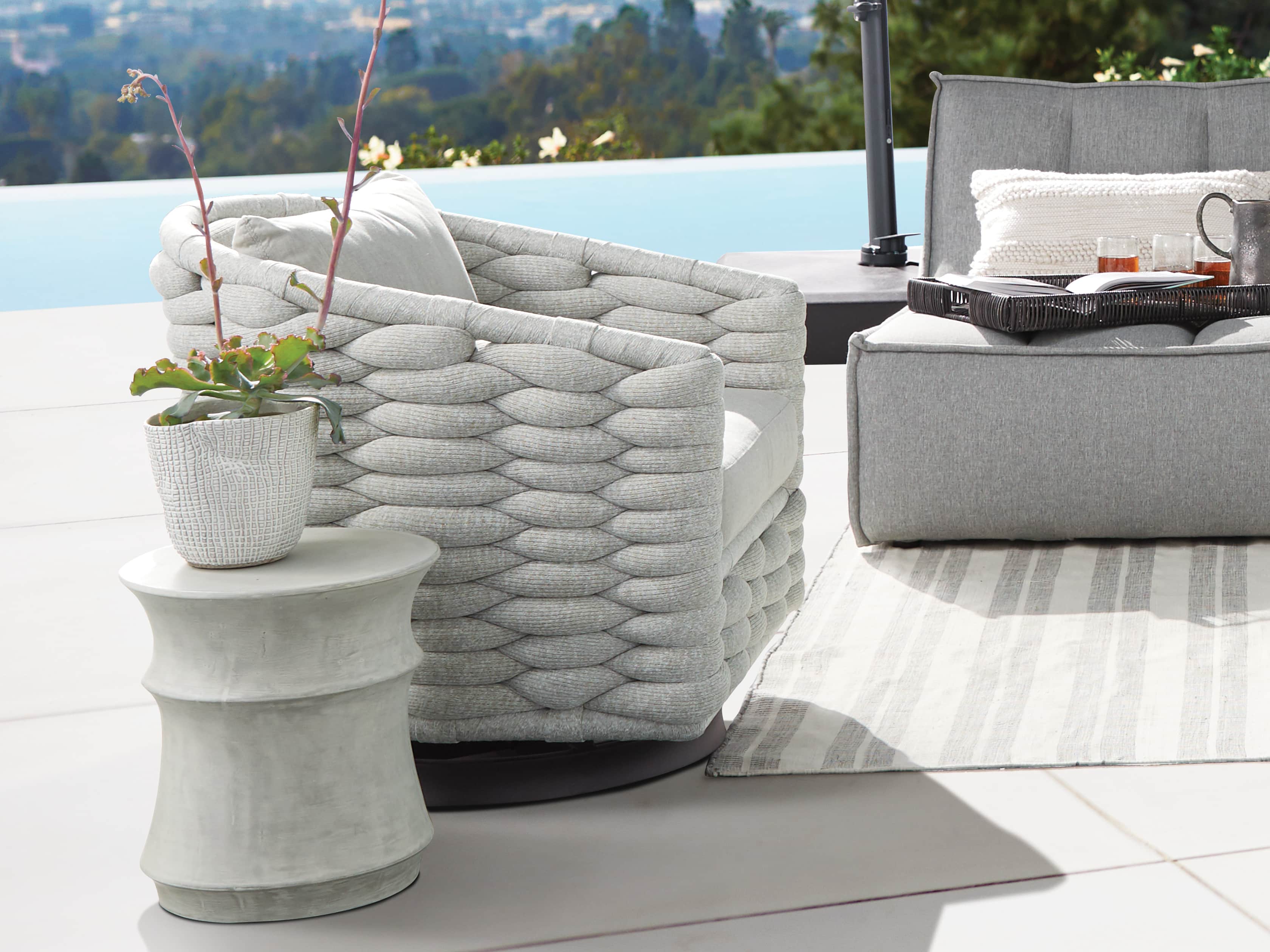 Melbourne Outdoor Upholstered 30.5" Swivel Chair, slide 2 of 7