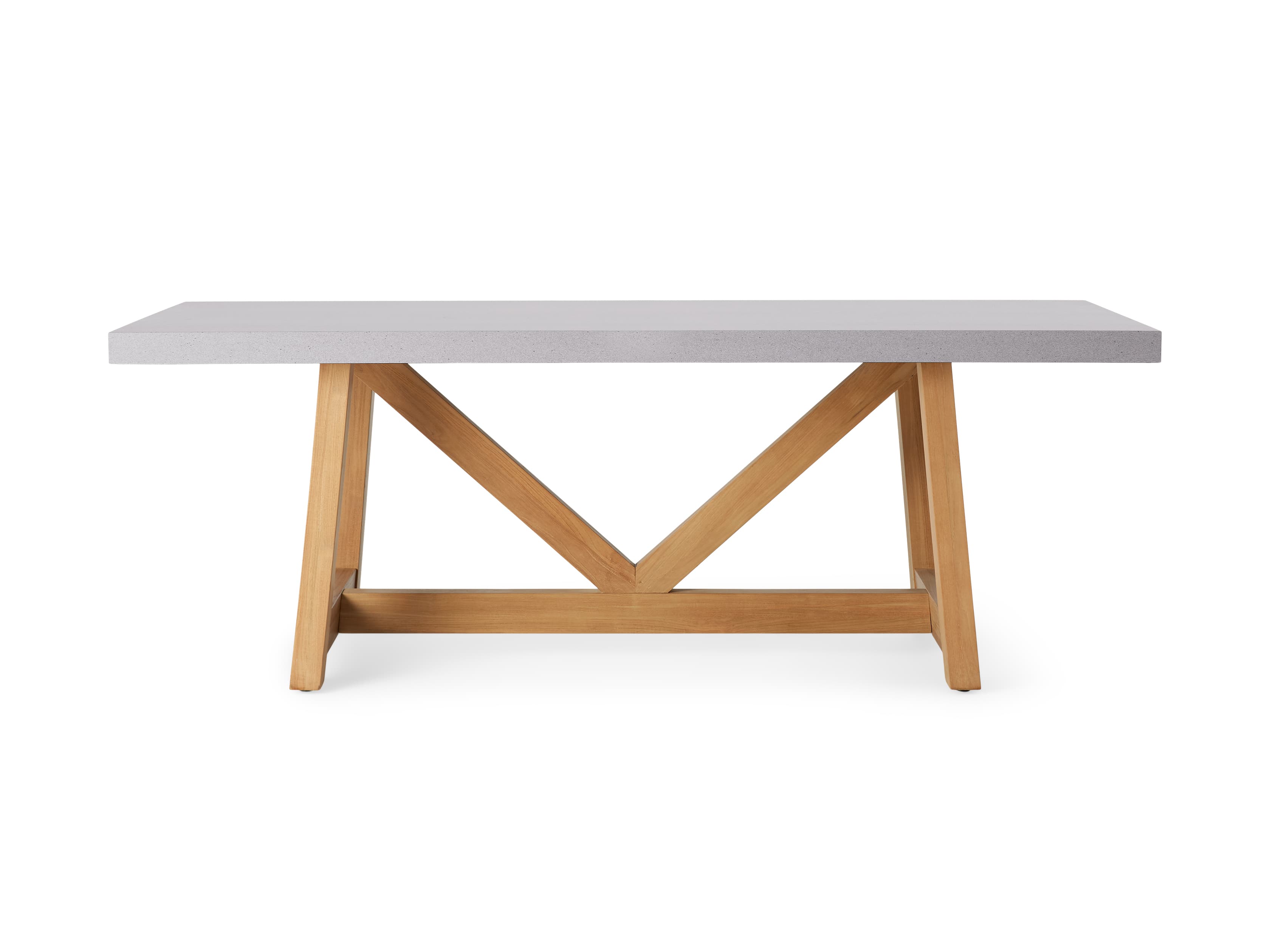 Outdoor Rectangular Dining Table with French Beam Base