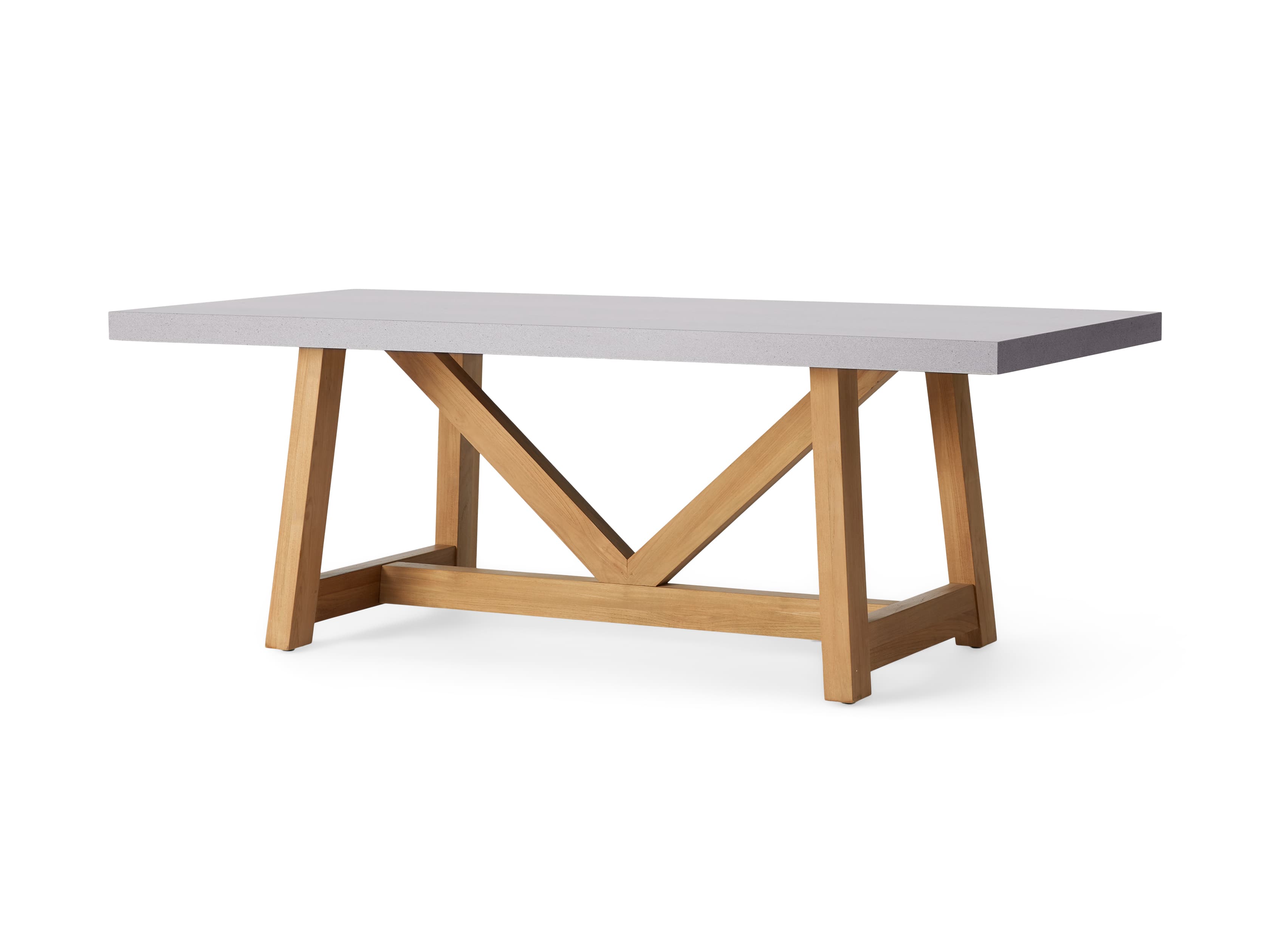 Outdoor Rectangular Dining Table with French Beam Base