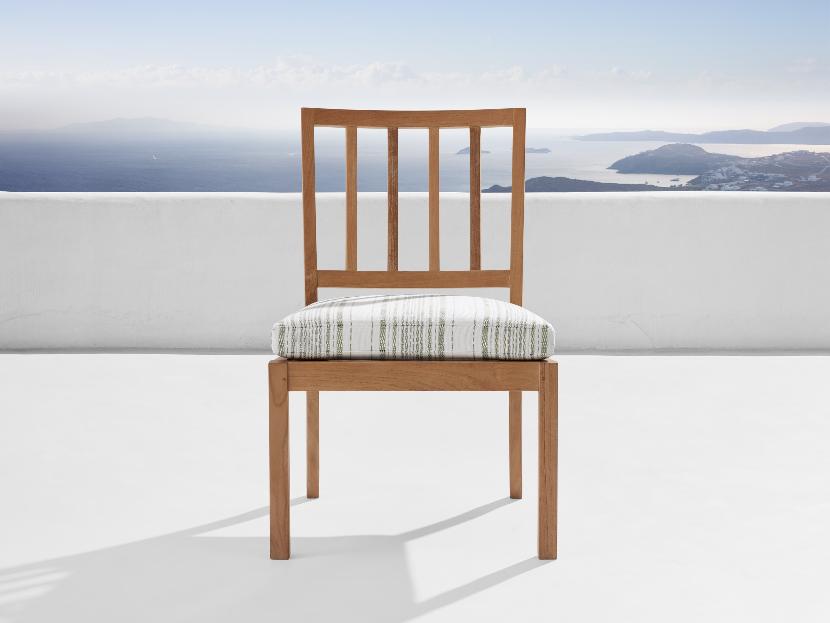 Montego Outdoor Teak Dining Side Chair in Lido Moss