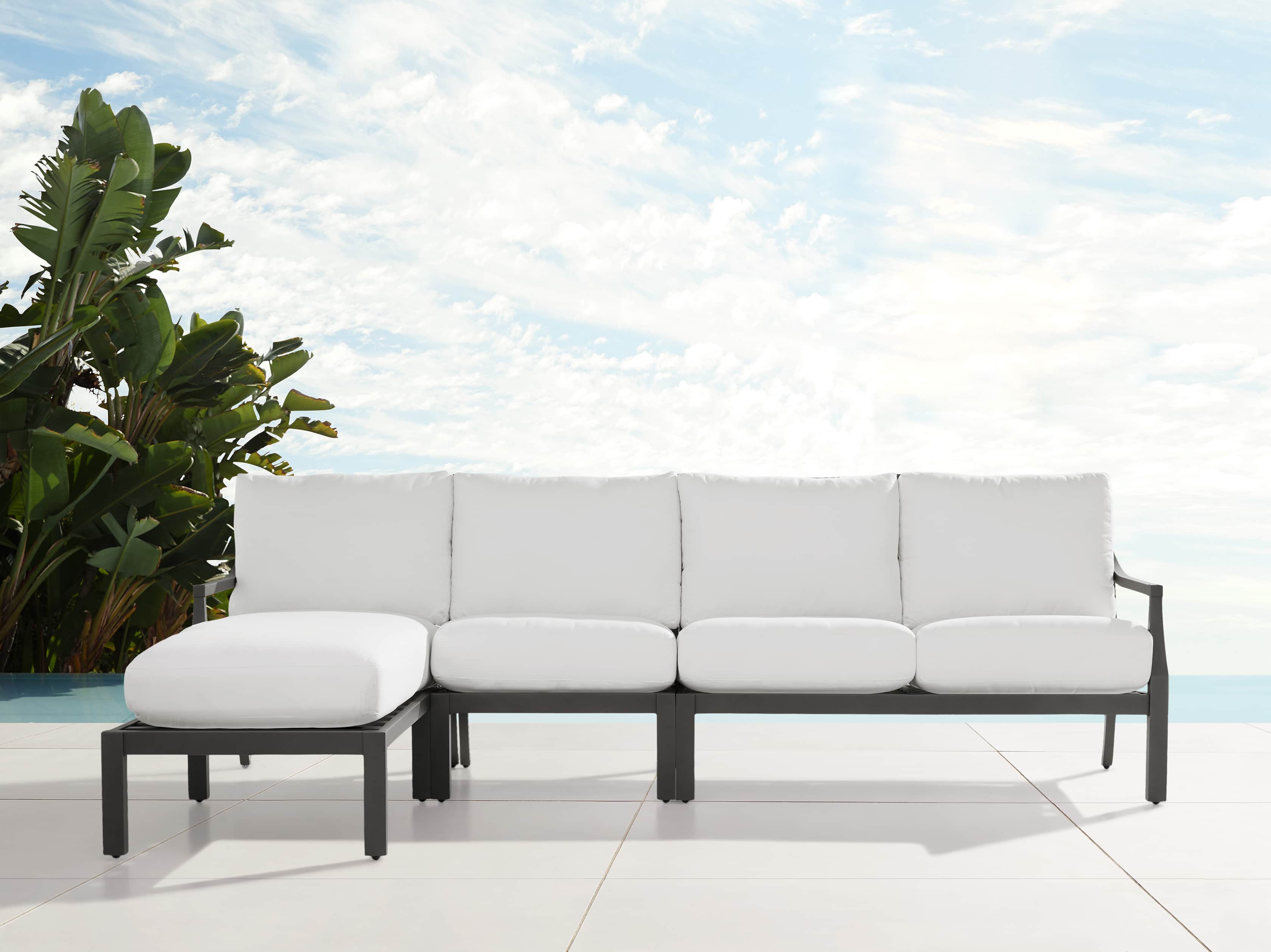 View the Montego Outdoor Three Piece Sectional | Variant: CANVAS WHITE
