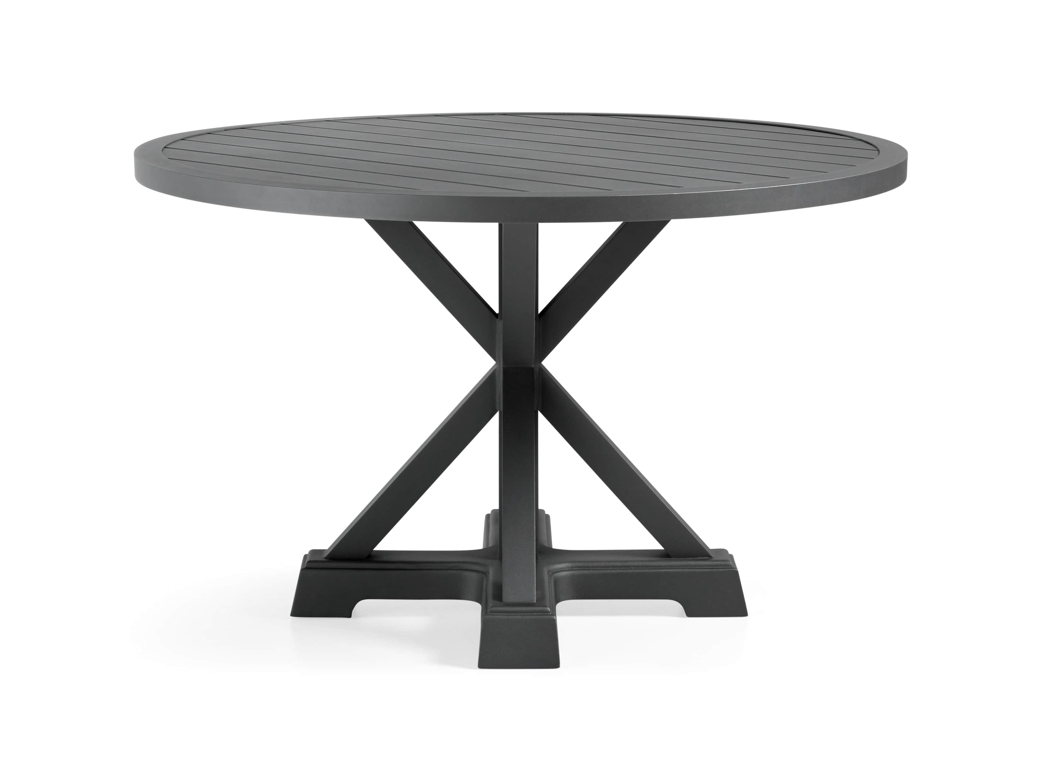 Round aluminum dining table hot sale