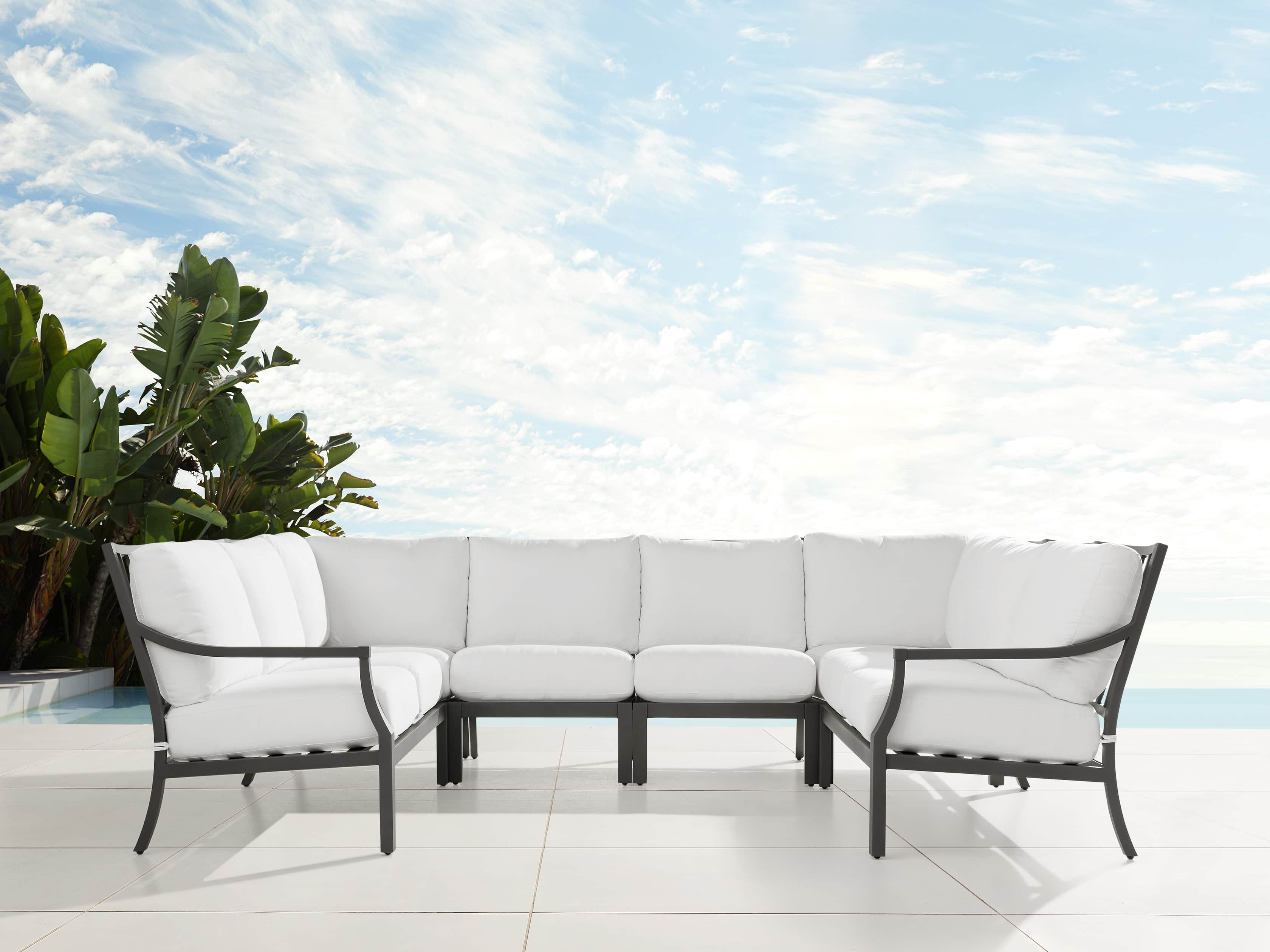 Montego Outdoor 122.5" Six Piece Sectional, slide 1 of 5
