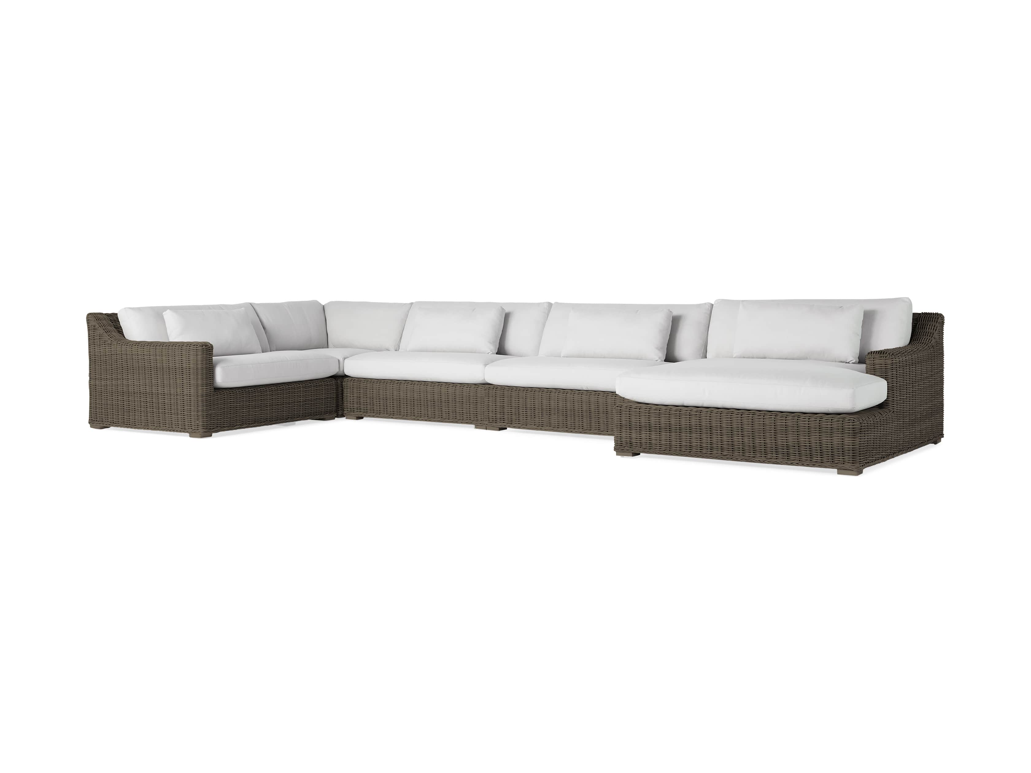 Montauk Outdoor 193" Five Piece Sectional in Dry Bark, slide 3 of 5