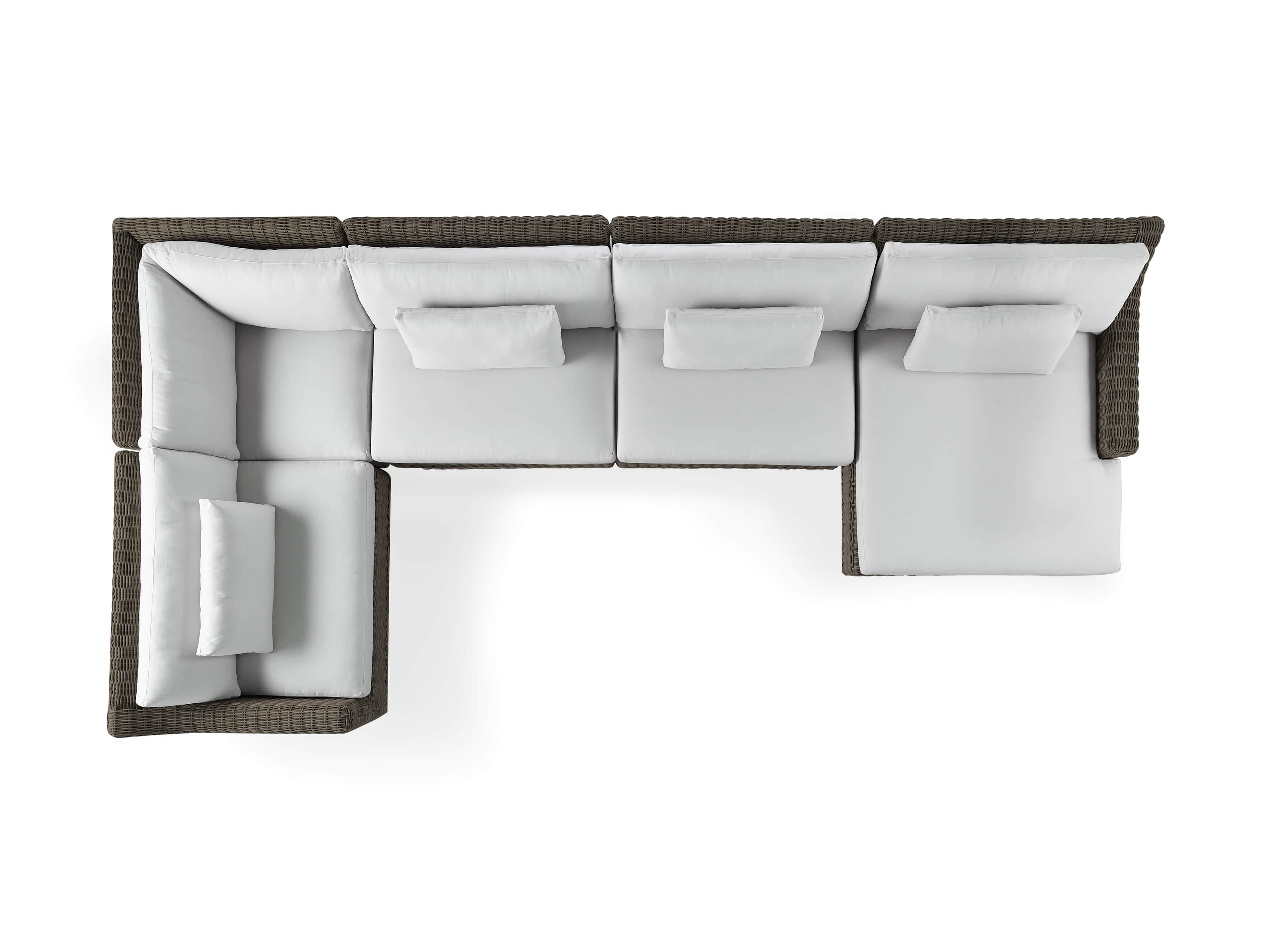Montauk Outdoor 193" Five Piece Sectional in Dry Bark, slide 5 of 5