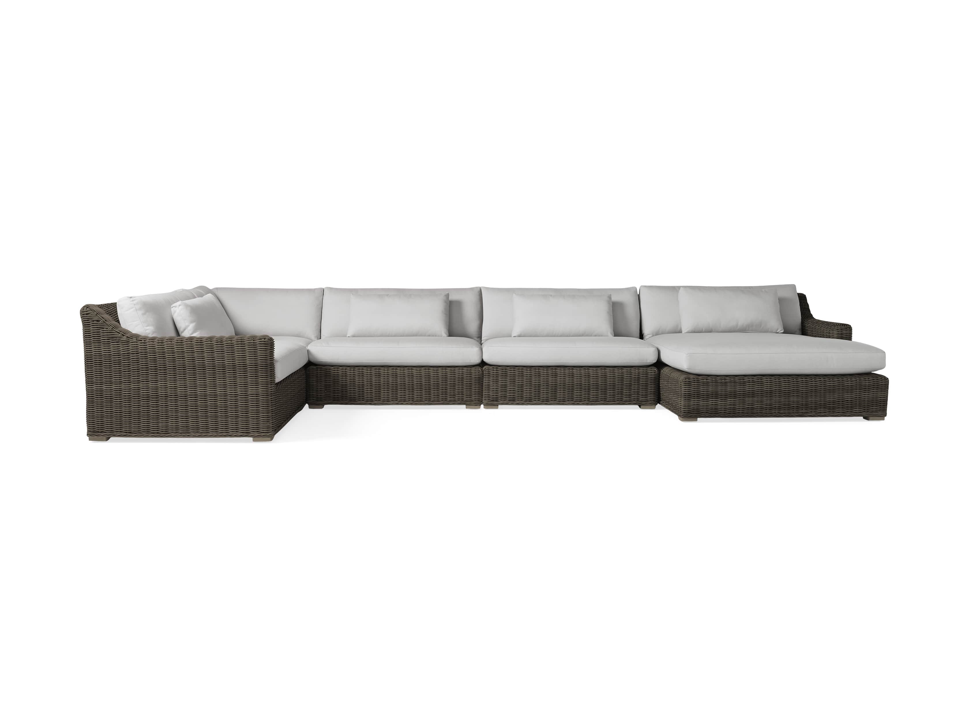 Montauk Outdoor 193" Five Piece Sectional in Dry Bark, slide 2 of 5