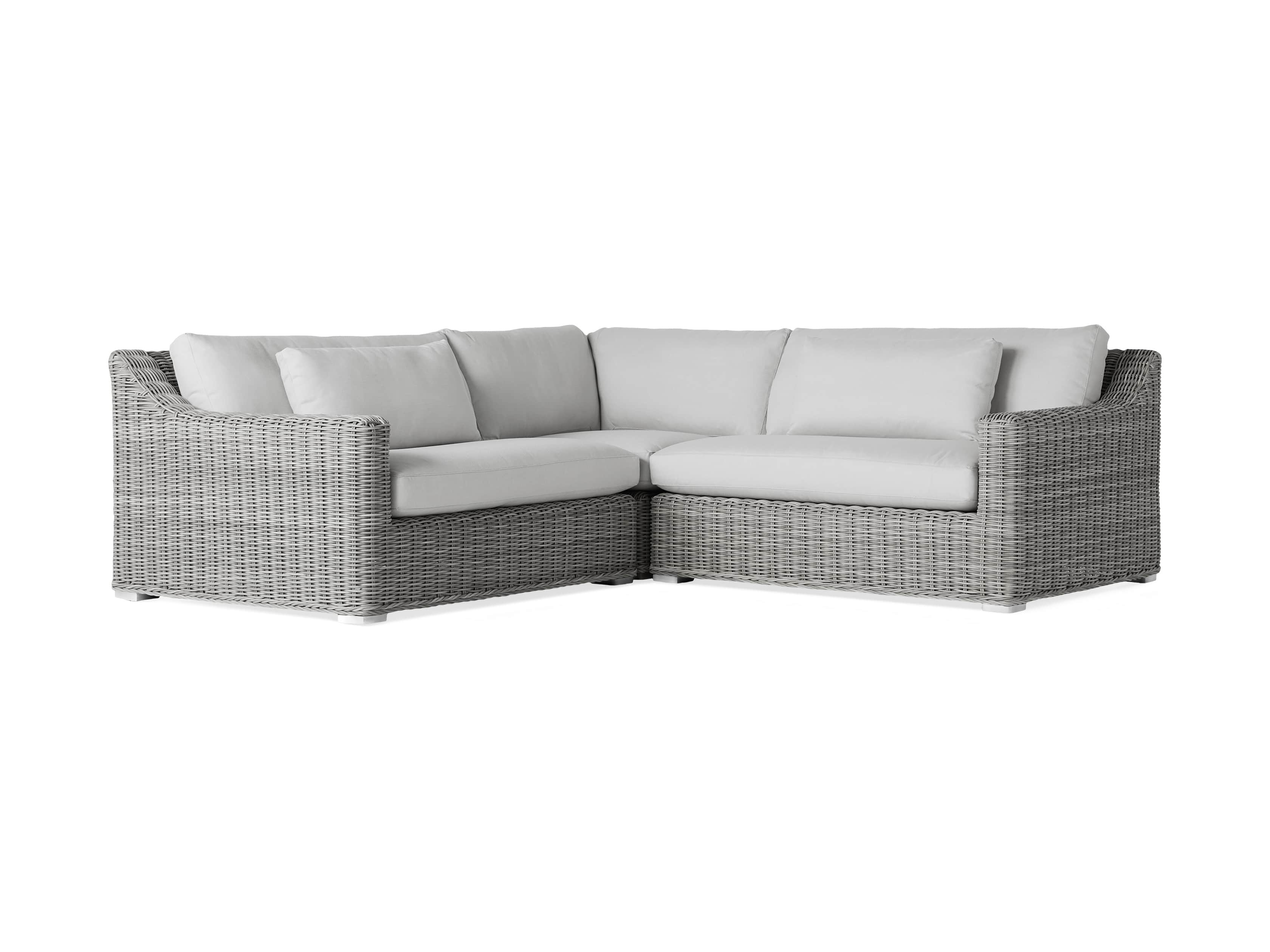Montauk Outdoor 96" Three Piece Sectional in Vista Grey, slide 2 of 5