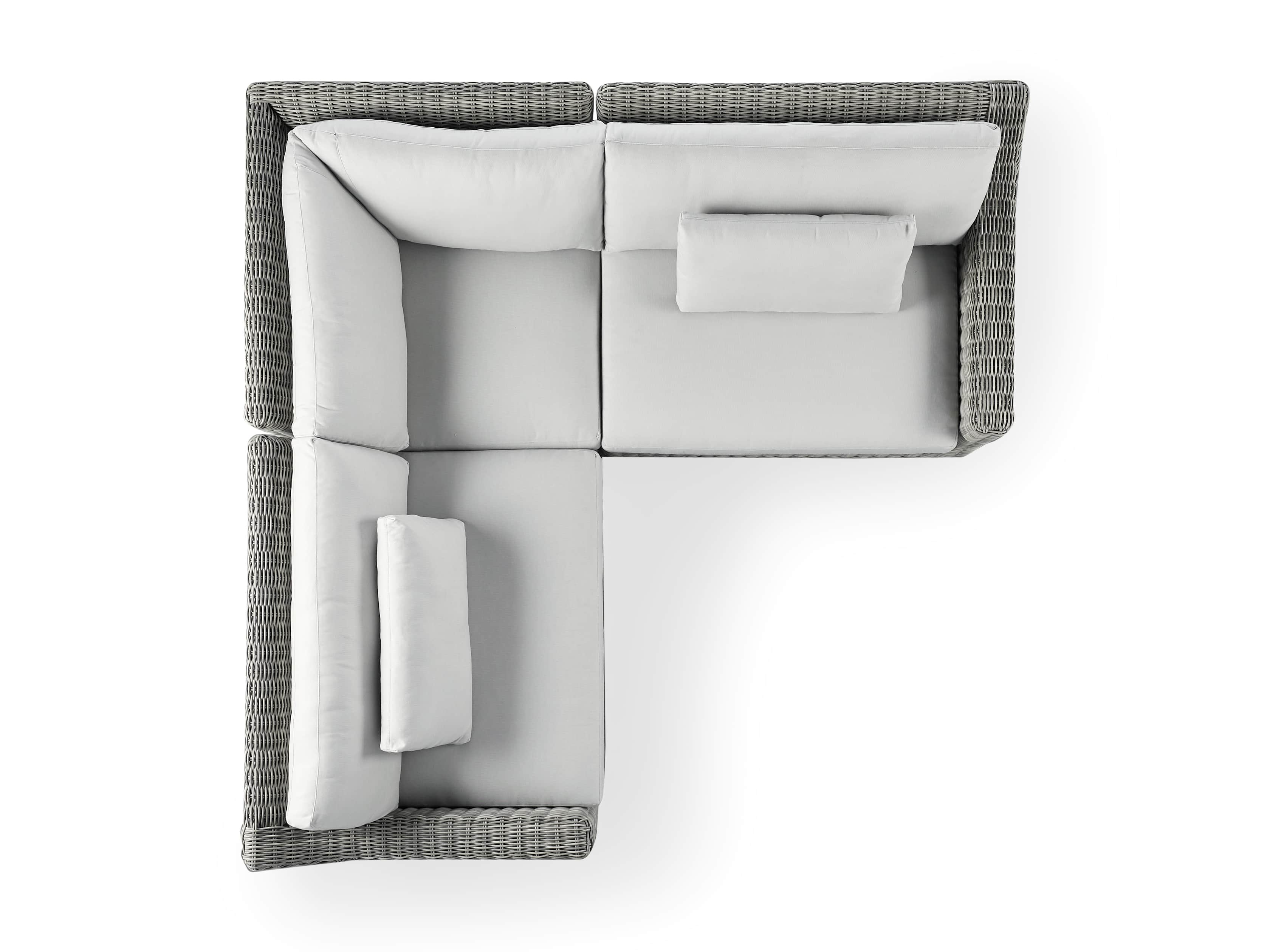Montauk Outdoor 96" Three Piece Sectional in Vista Grey, slide 5 of 5