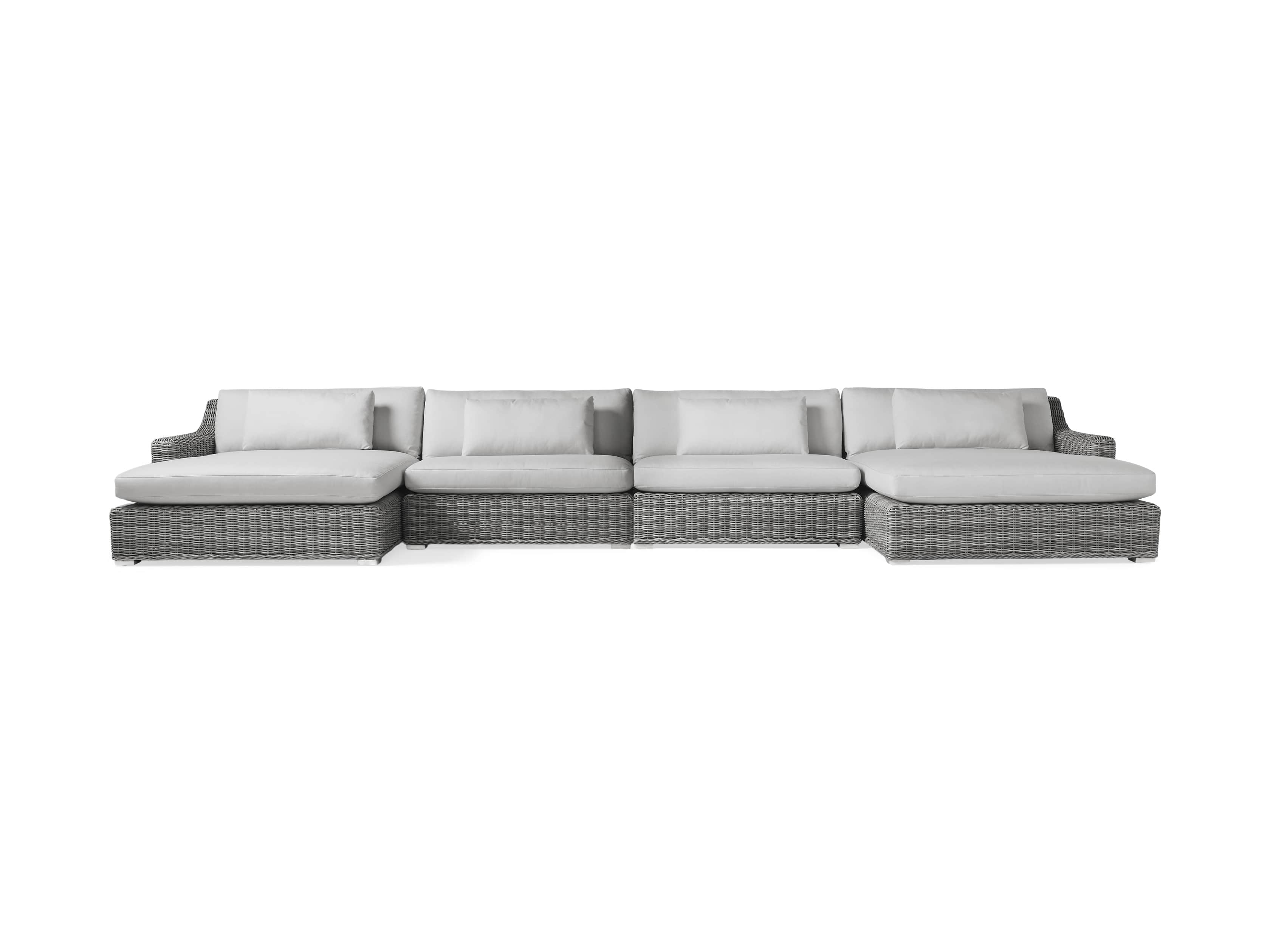 Montauk Outdoor 204" Four Piece U Sectional in Vista Grey, slide 2 of 5