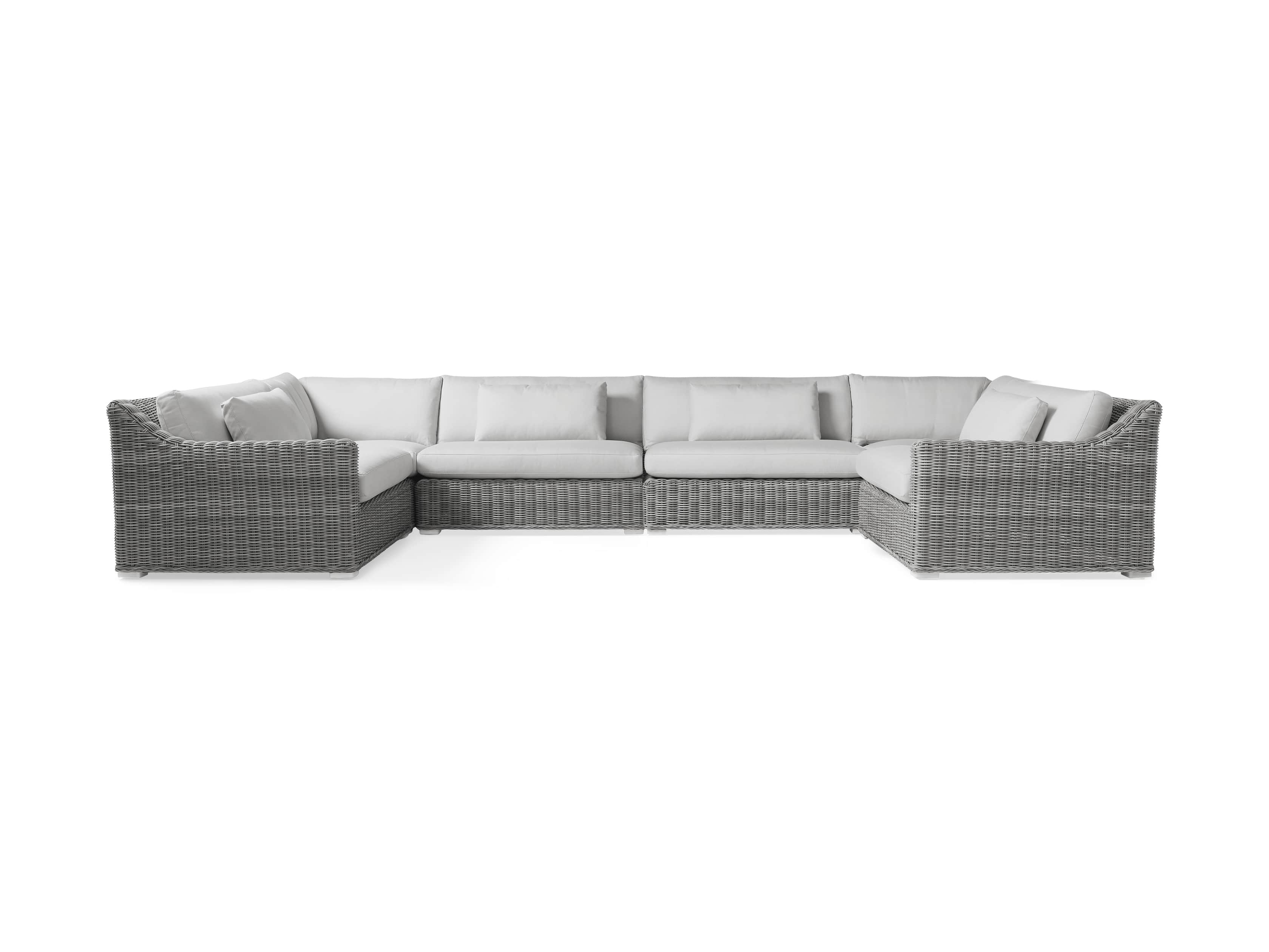 Montauk Outdoor 182" Six Piece U Sectional in Vista Grey, slide 2 of 5