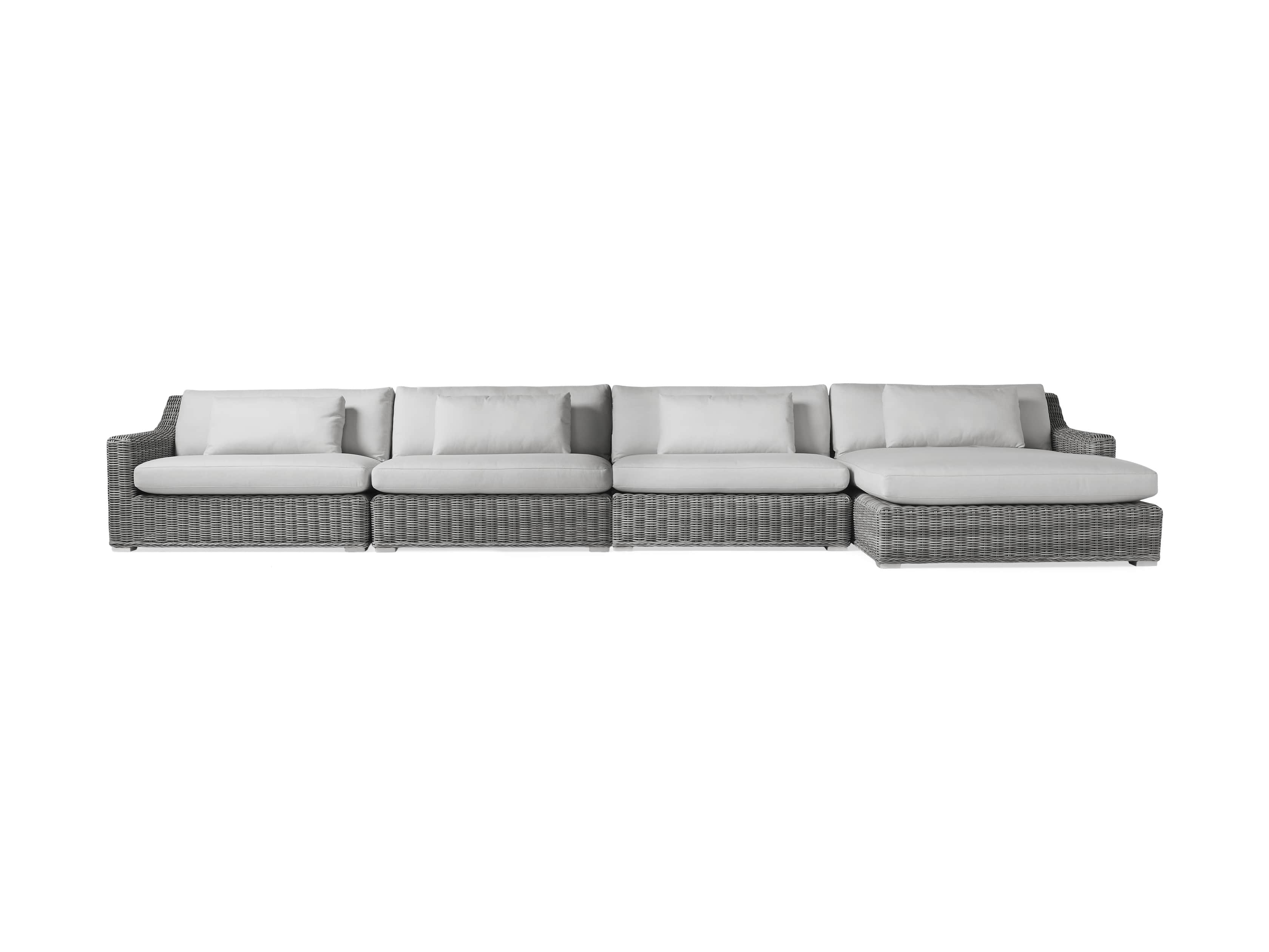 Montauk Outdoor 204" Four Piece Reverse L Sectional in Vista Grey, slide 2 of 5