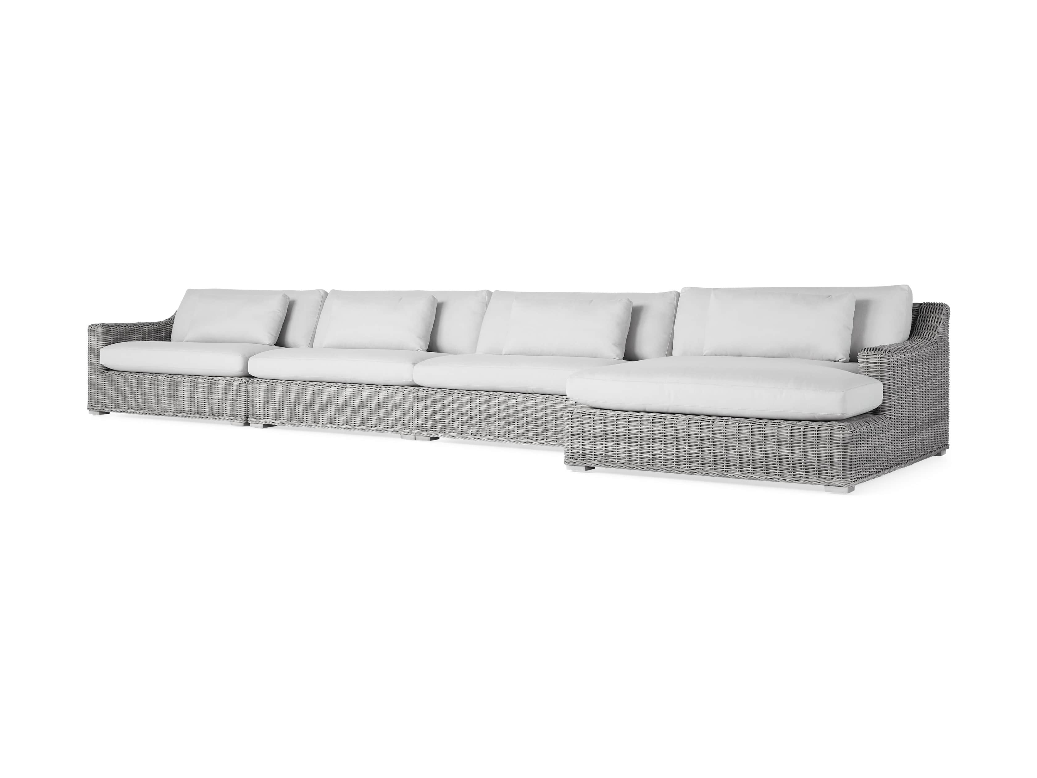 Montauk Outdoor 204" Four Piece Reverse L Sectional in Vista Grey, slide 3 of 5