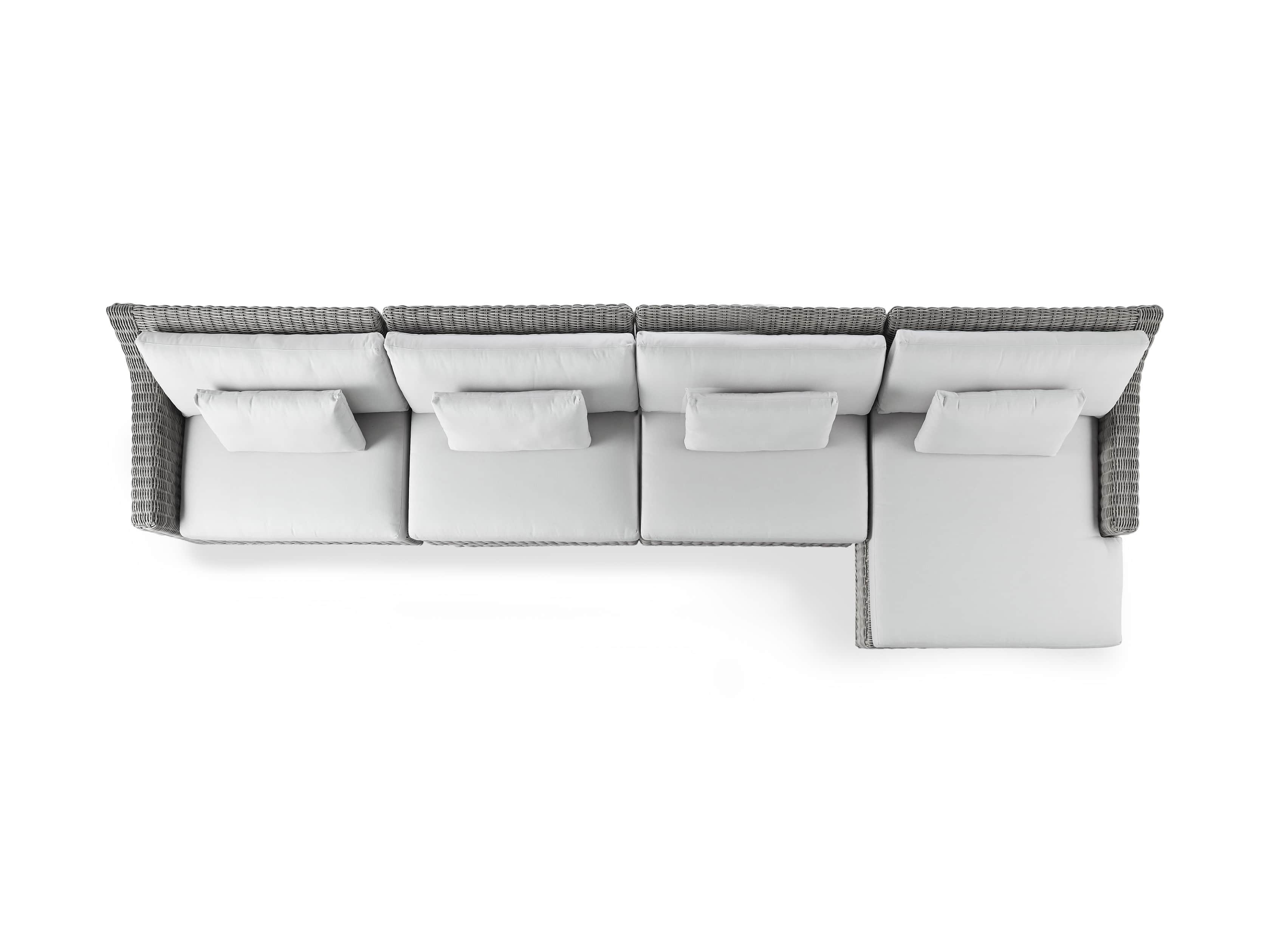 Montauk Outdoor 204" Four Piece Reverse L Sectional in Vista Grey, slide 5 of 5