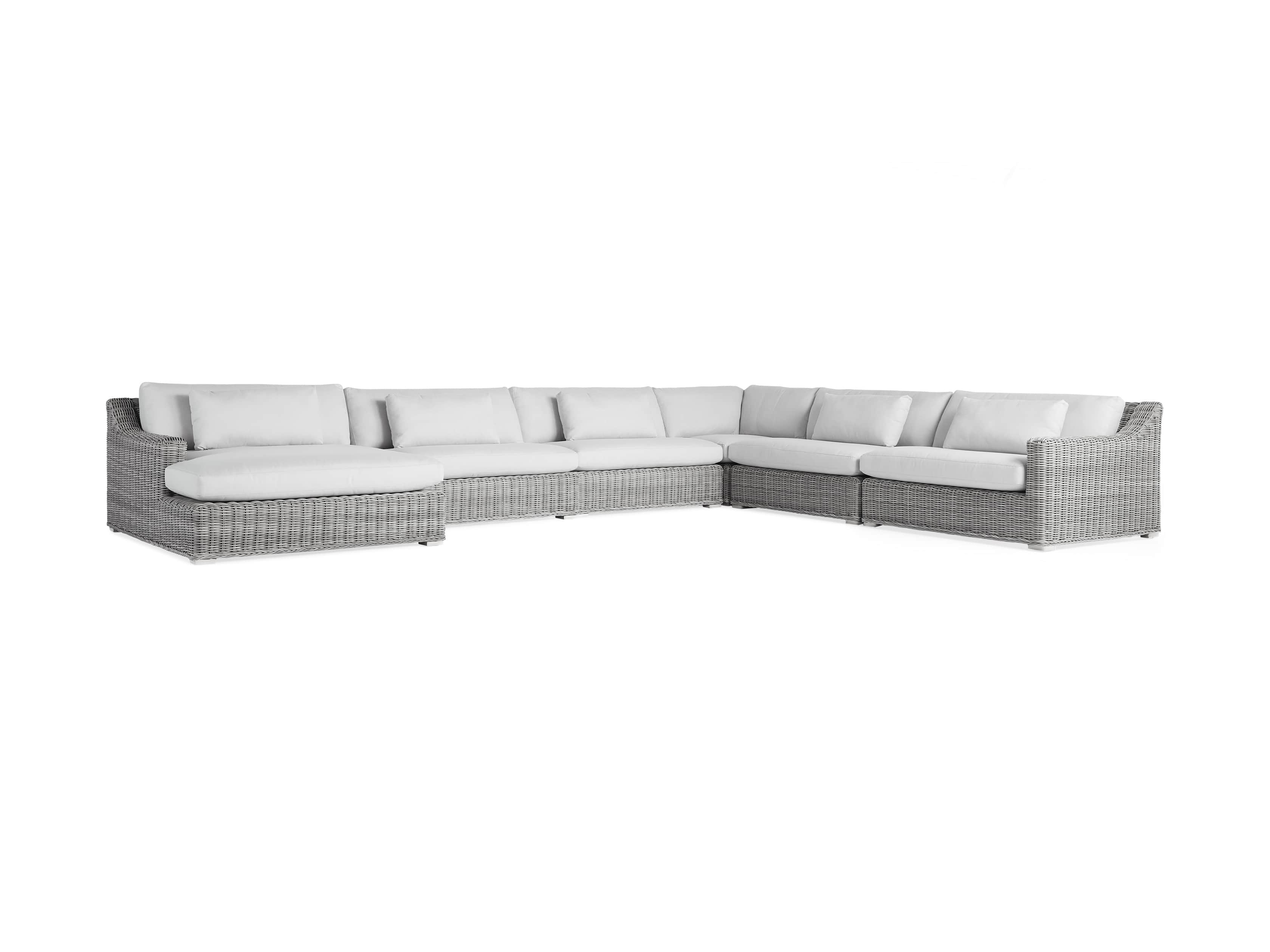 Montauk Outdoor 193" Six Piece Reverse Sectional in Vista Grey, slide 3 of 5