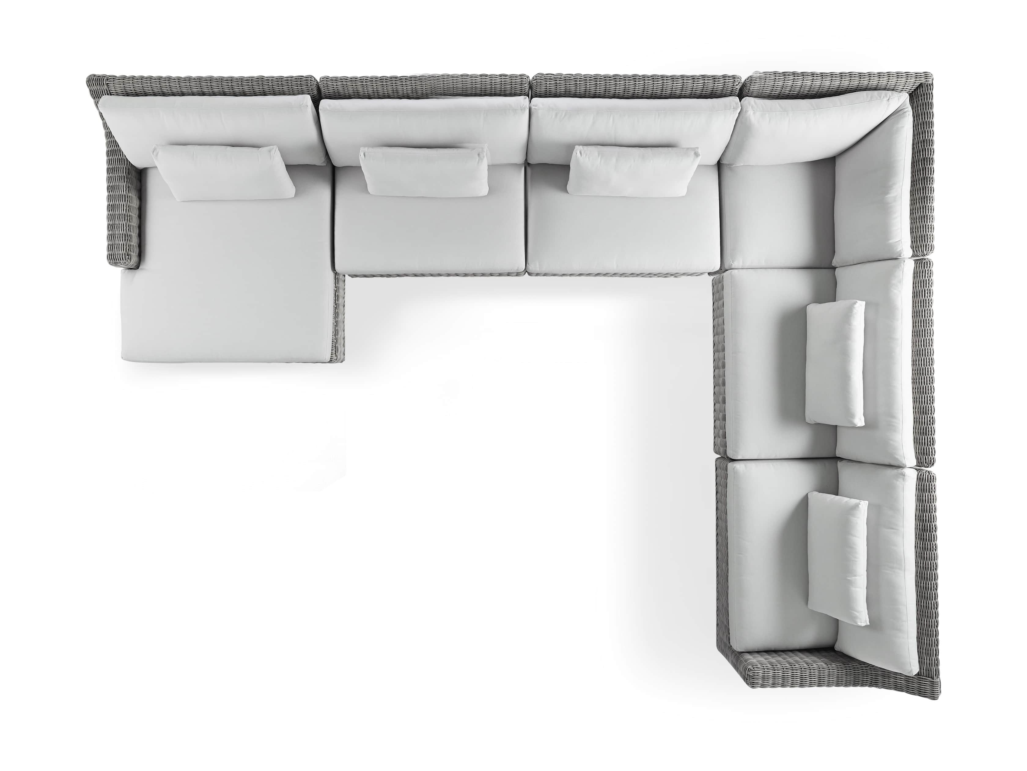 Montauk Outdoor 193" Six Piece Reverse Sectional in Vista Grey, slide 5 of 5