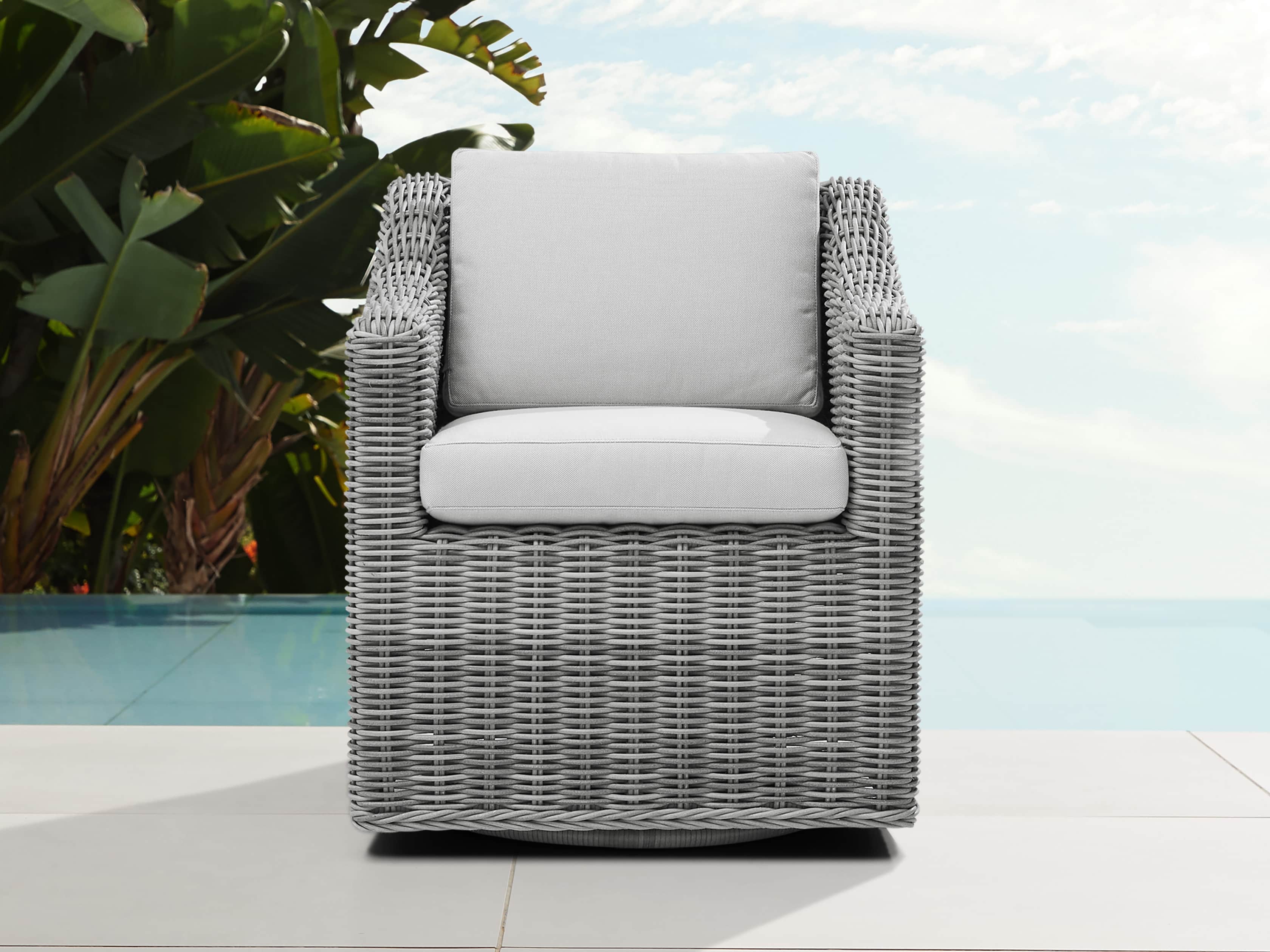 Montauk Outdoor 26" Dining Arm Chair in Vista Grey, slide 1 of 7