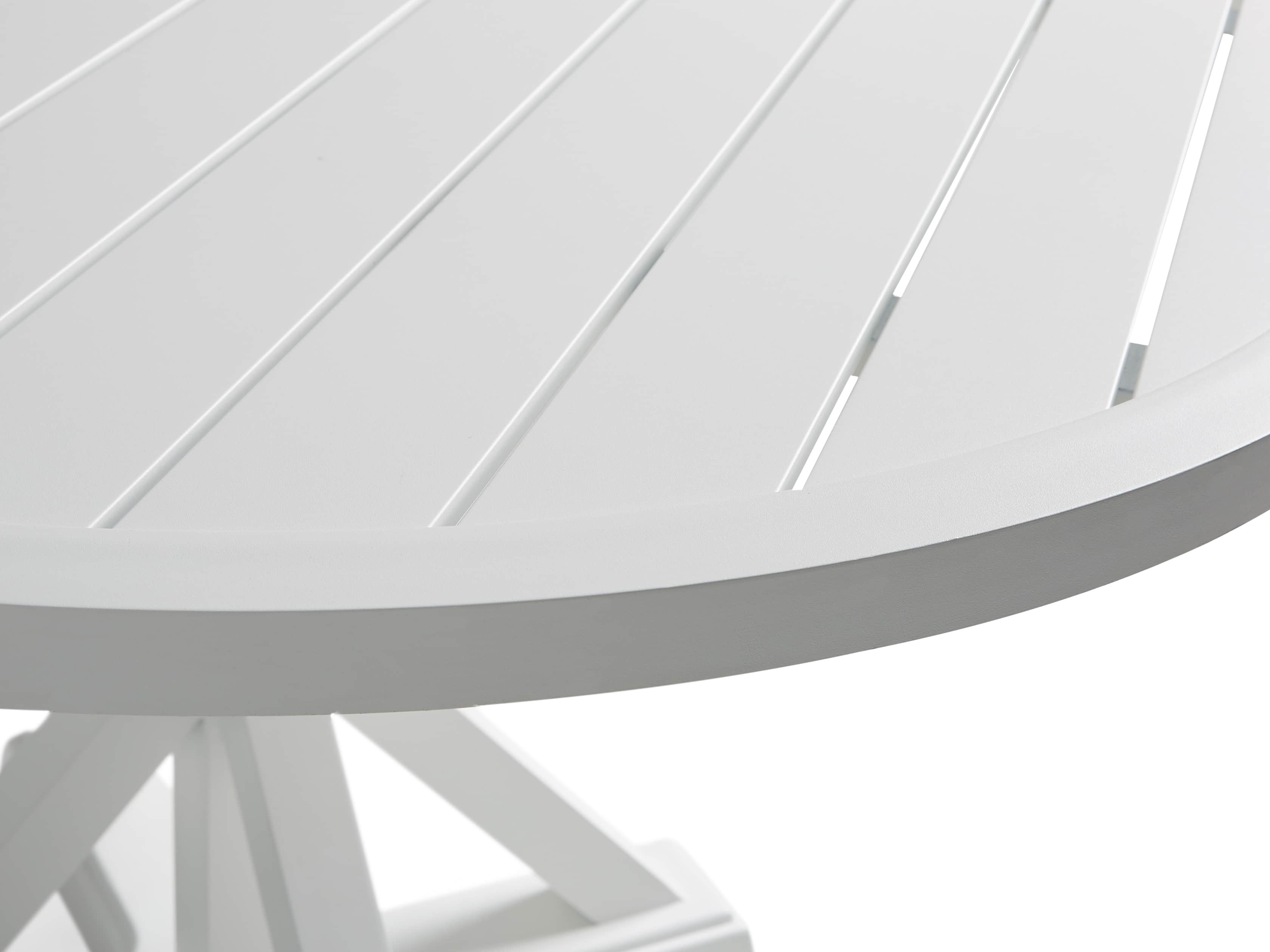 Montego Outdoor 60" Round Dining Table in White, slide 6 of 6