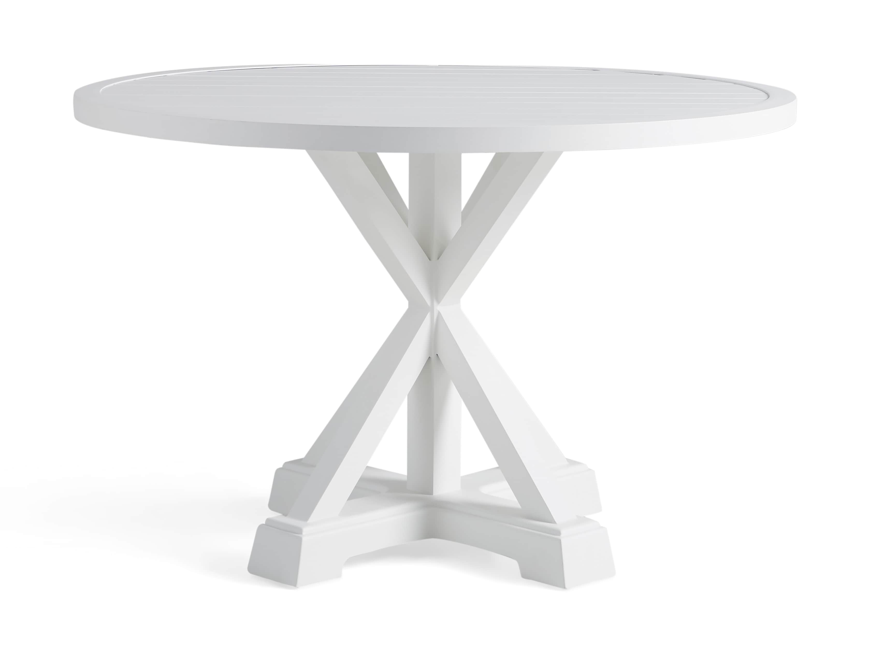 Montego Outdoor 60" Round Dining Table in White, slide 3 of 6