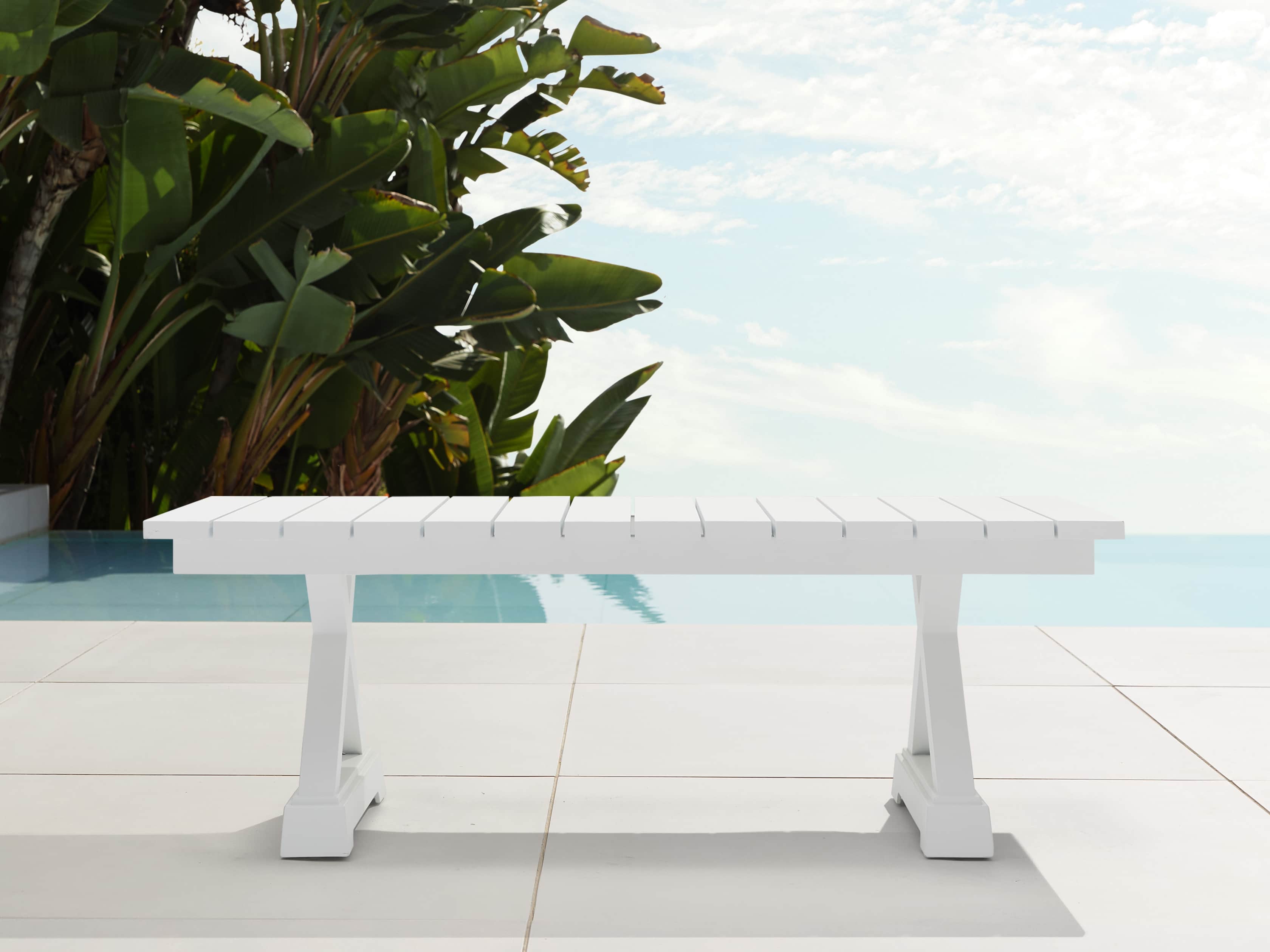 Montego Outdoor Coffee Table in Blanc, slide 1 of 5