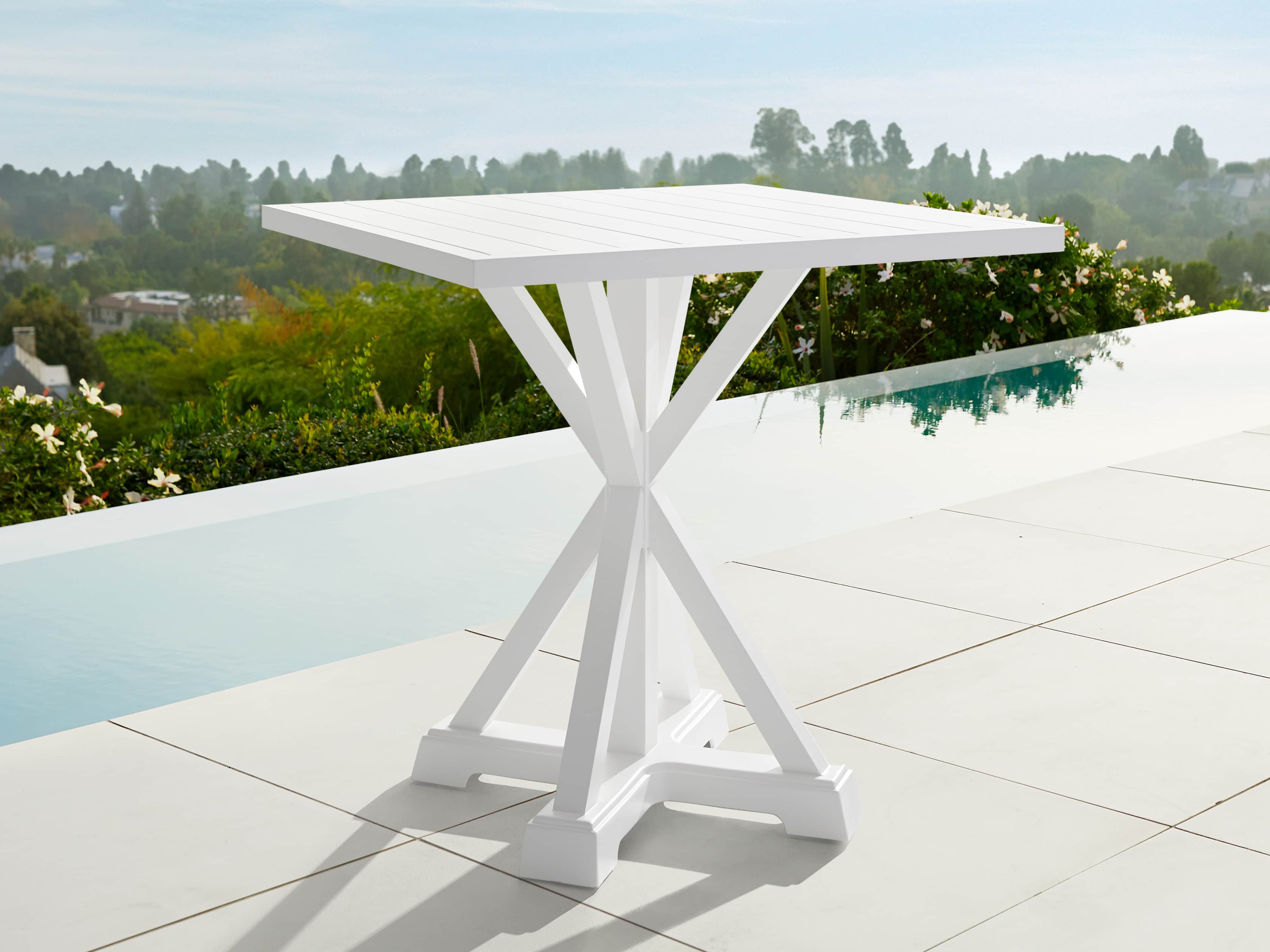 Montego Outdoor 36" Counter Table in Blanc, slide 1 of 5