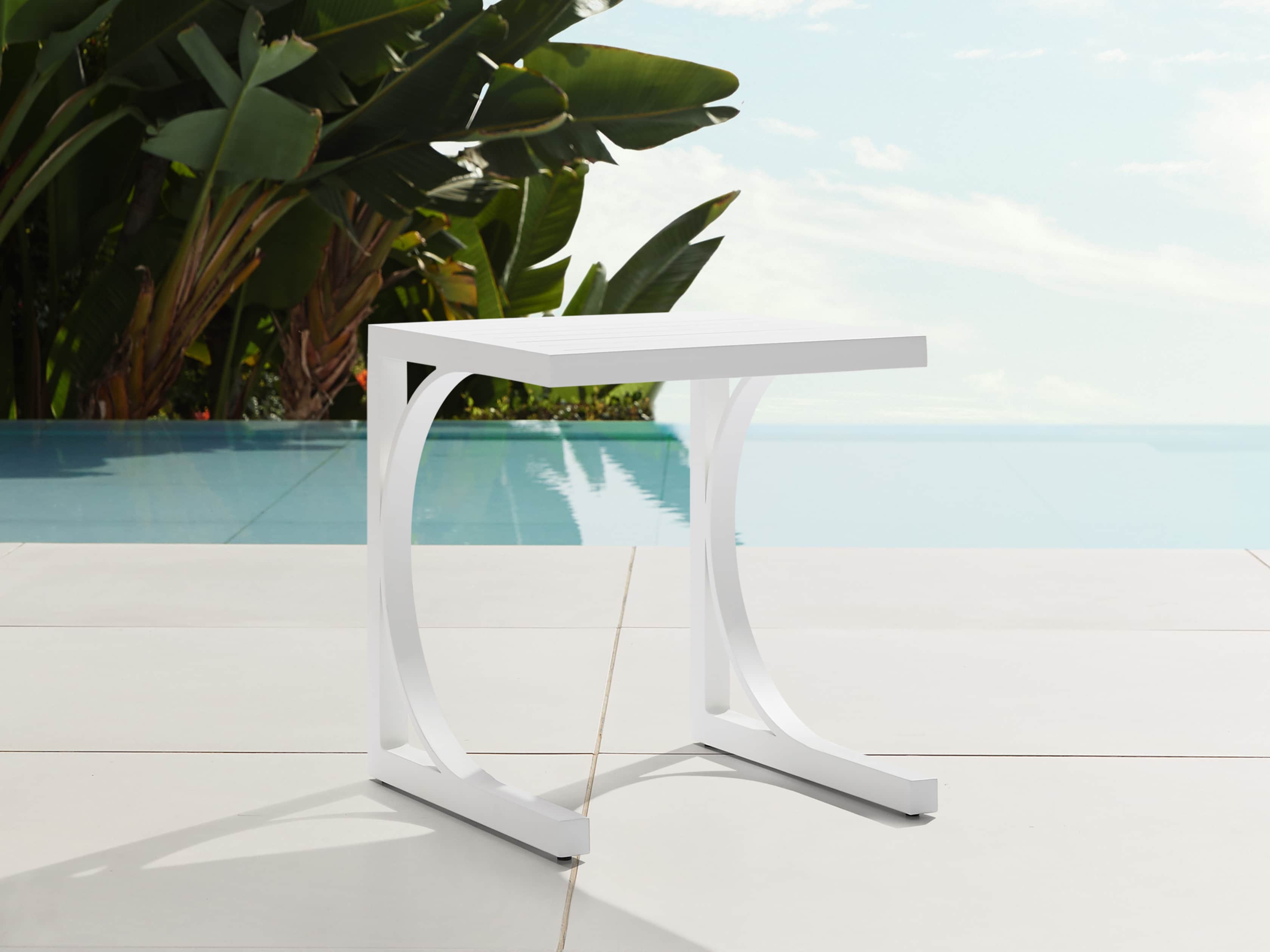 Montego Outdoor C Side Table in Blanc