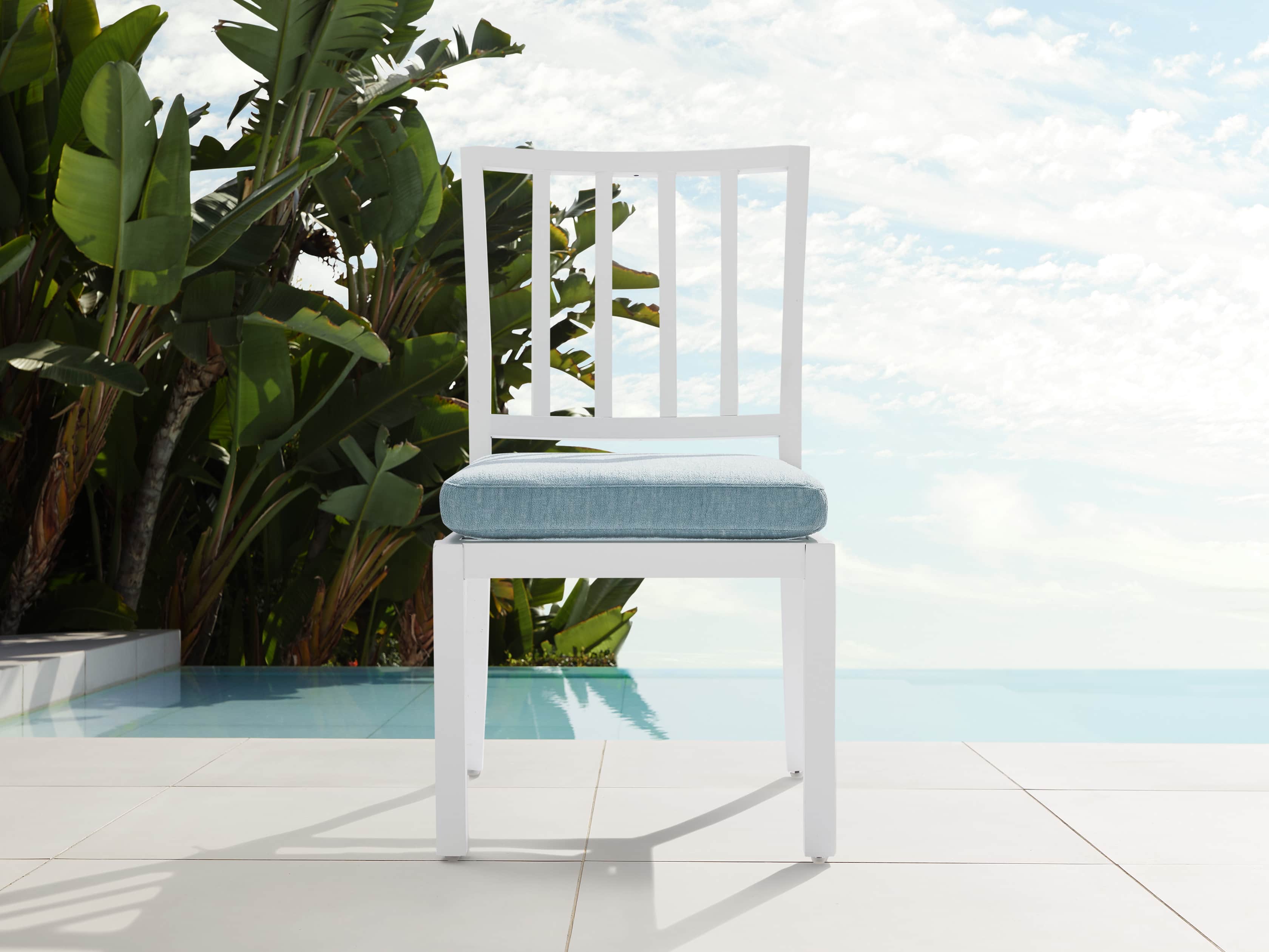 Montego Outdoor 20" Dining Side Chair in Blanc