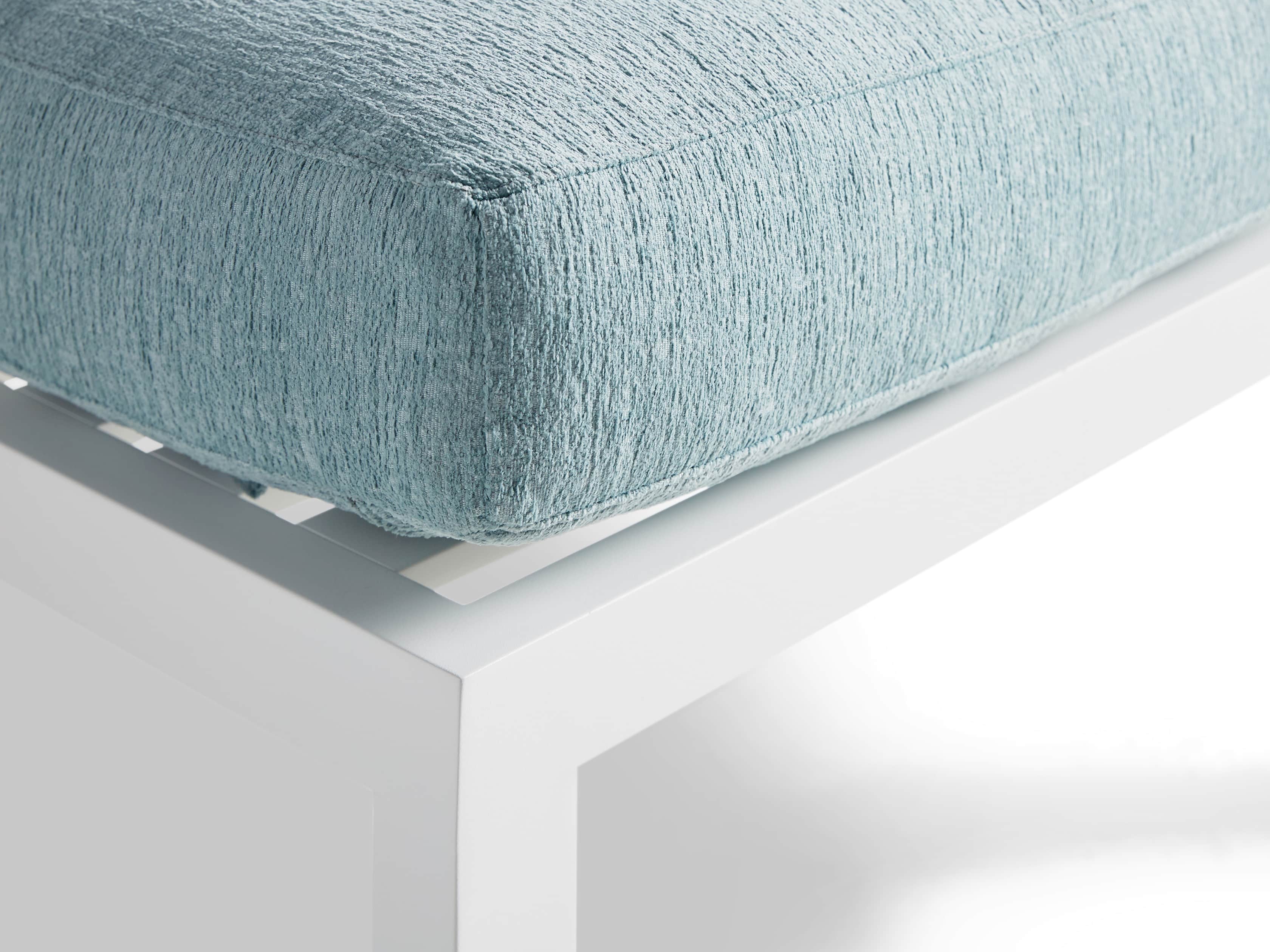 Montego Outdoor 26" Ottoman in Blanc, slide 3 of 3