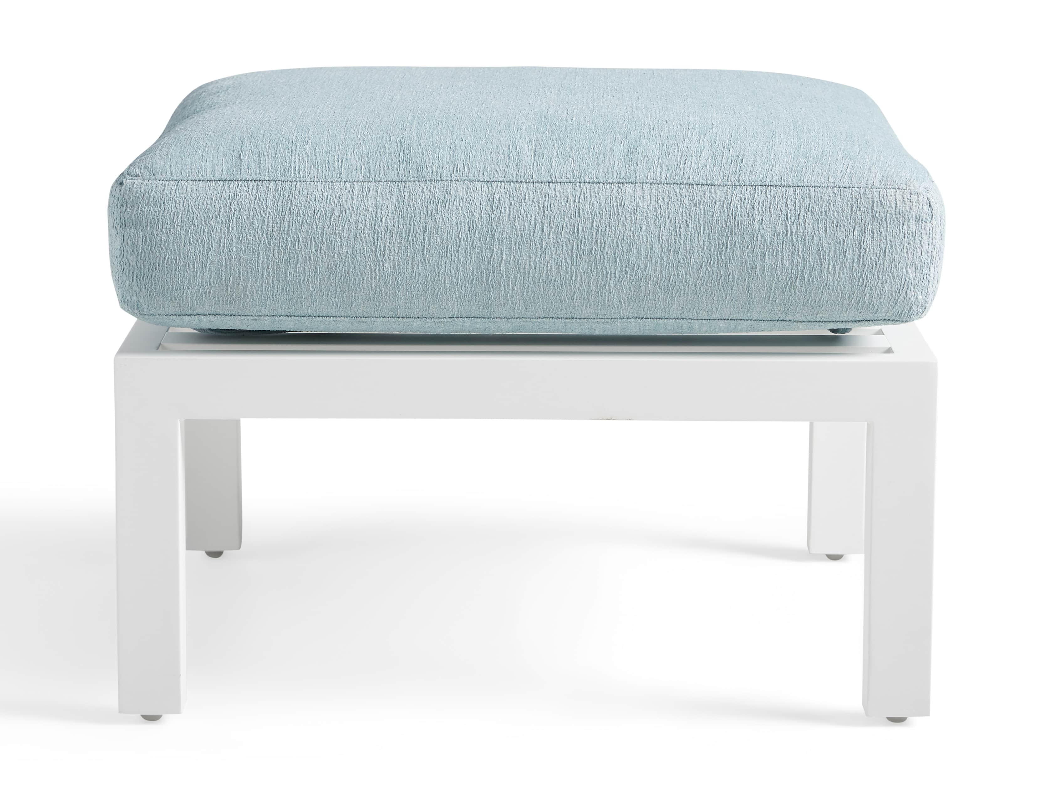 Montego Outdoor 26" Ottoman in Blanc, slide 2 of 3