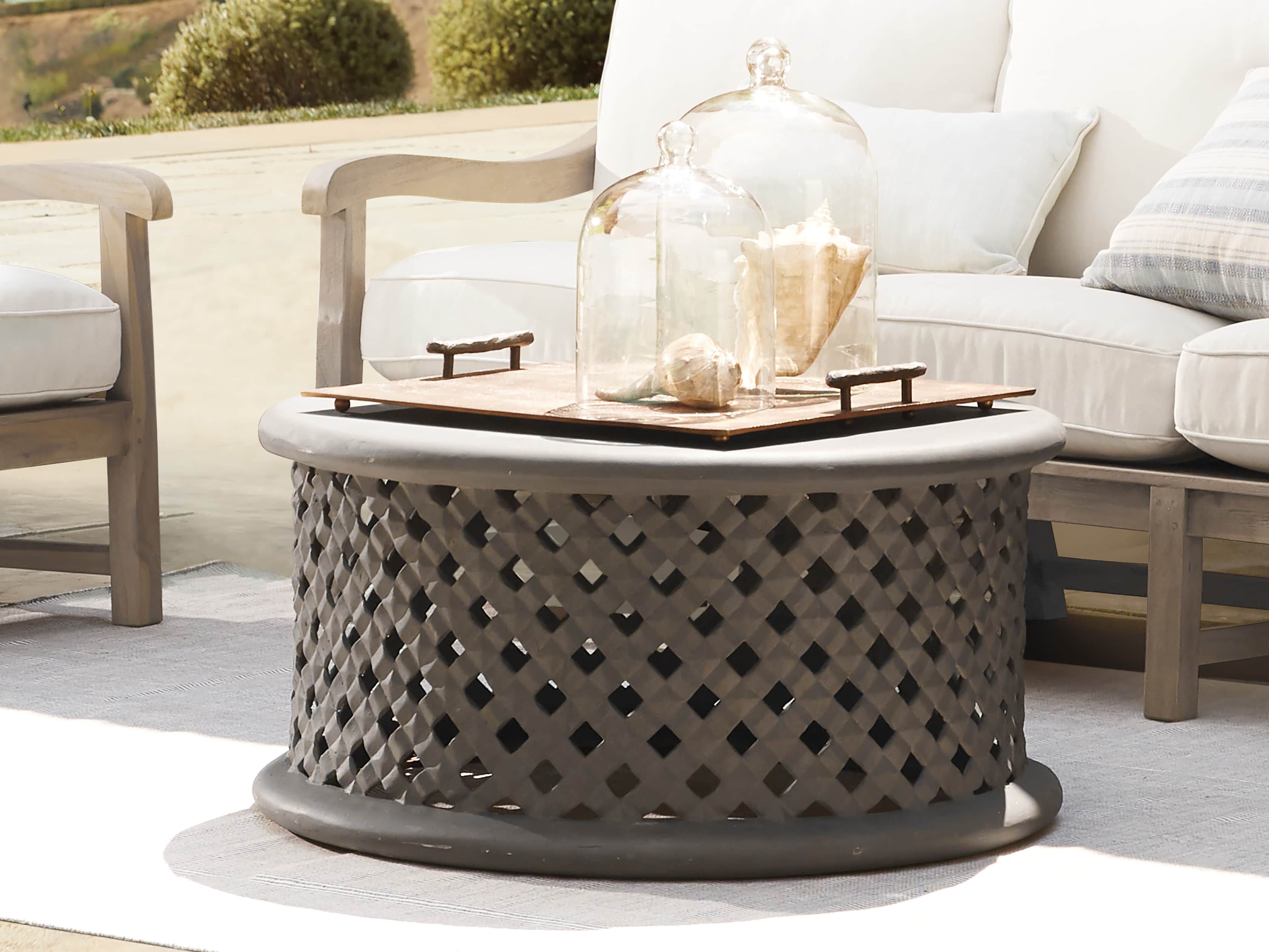 Naples Outdoor 36" Coffee Table in Fossil