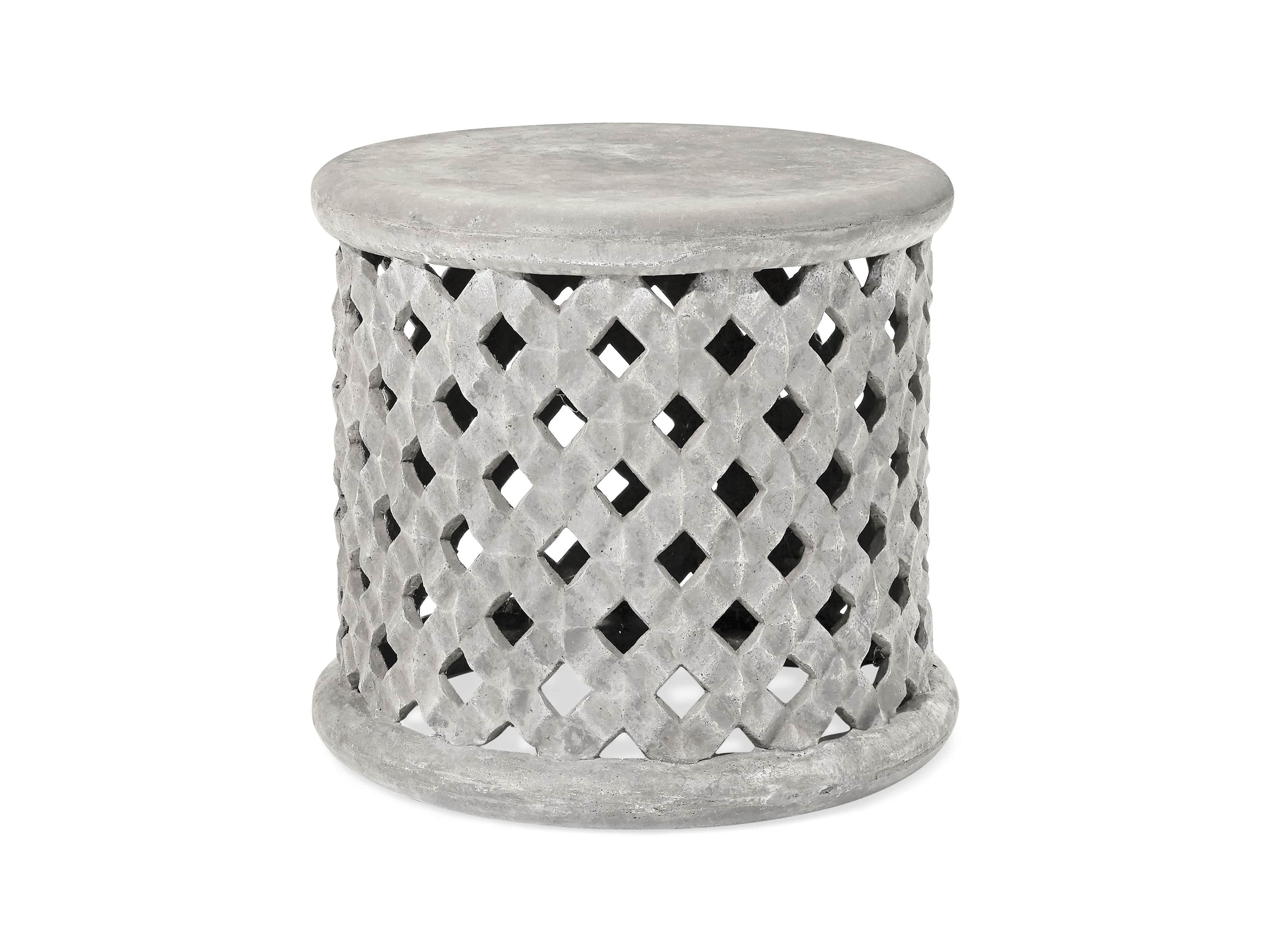 Naples Outdoor 22" End Table in Grey Fossil