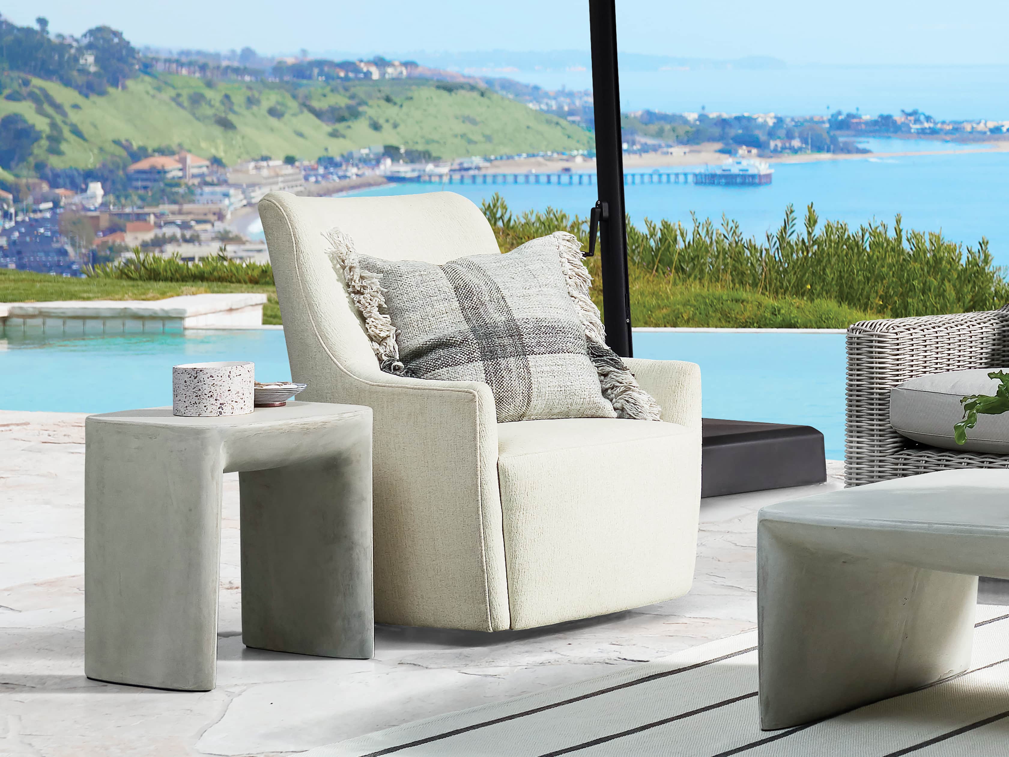 Nueva Outdoor 18" Stone End Table, slide 2 of 7