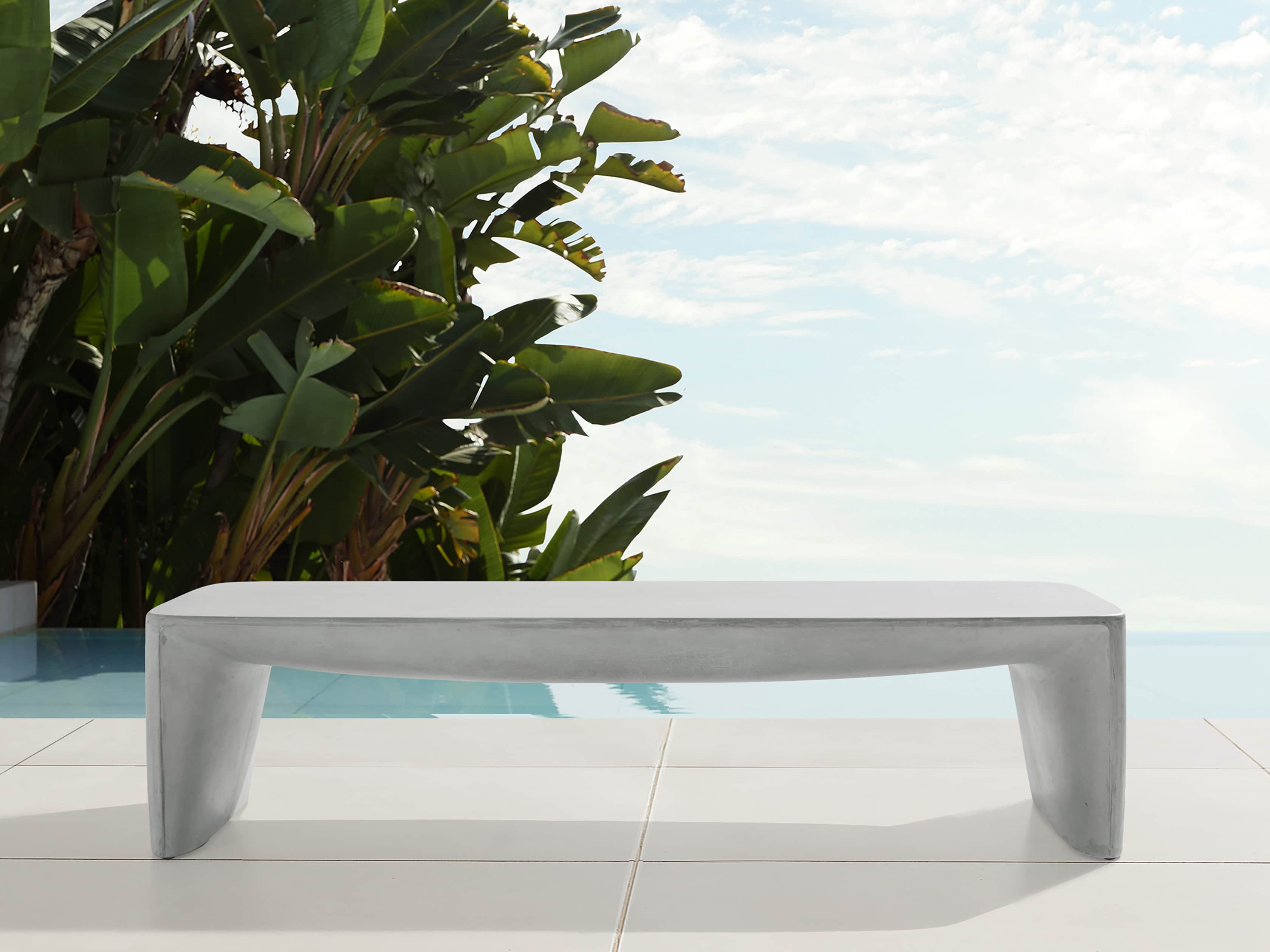 Nueva Outdoor 63" Stone Coffee Table, slide 2 of 7