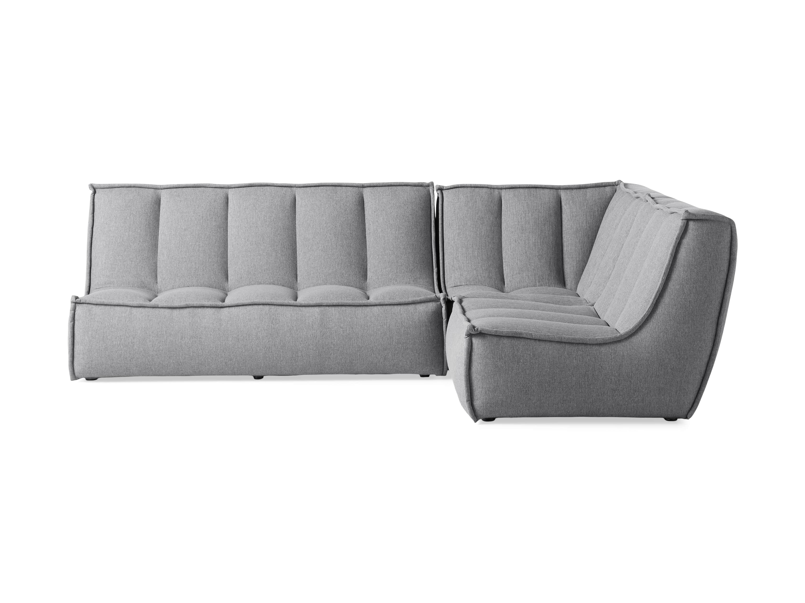 Porto Outdoor Upholstered 99" Three Piece L Sectional in Southend Grey, slide 2 of 7