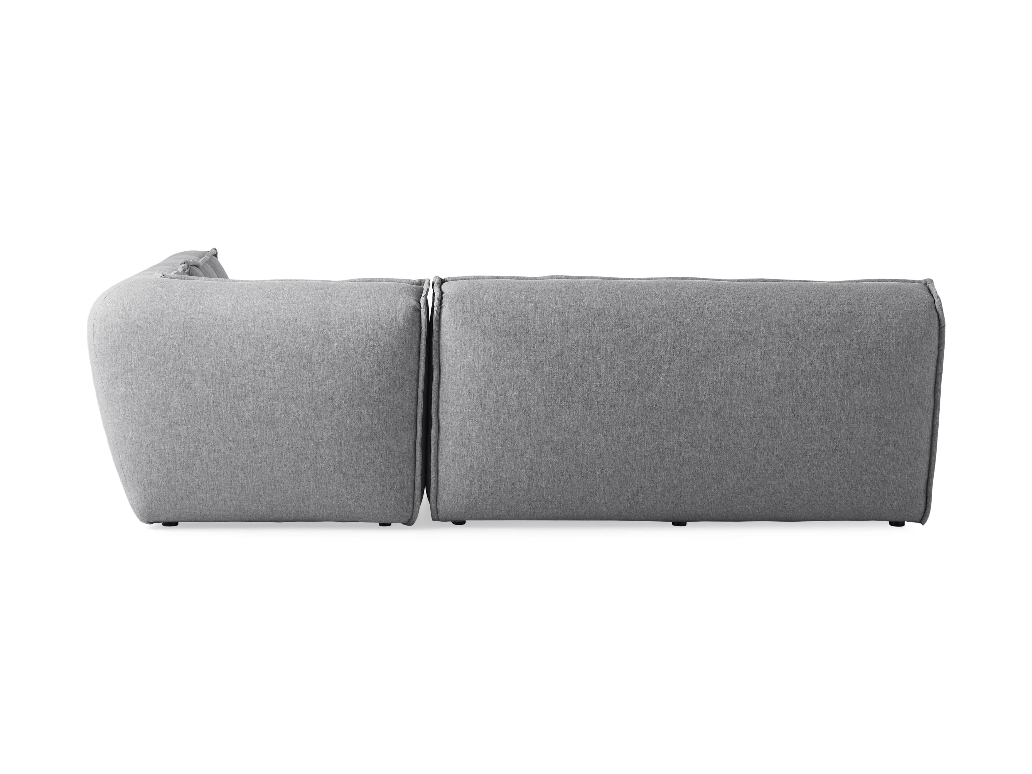 Porto Outdoor Upholstered 99" Three Piece L Sectional in Southend Grey, slide 4 of 7