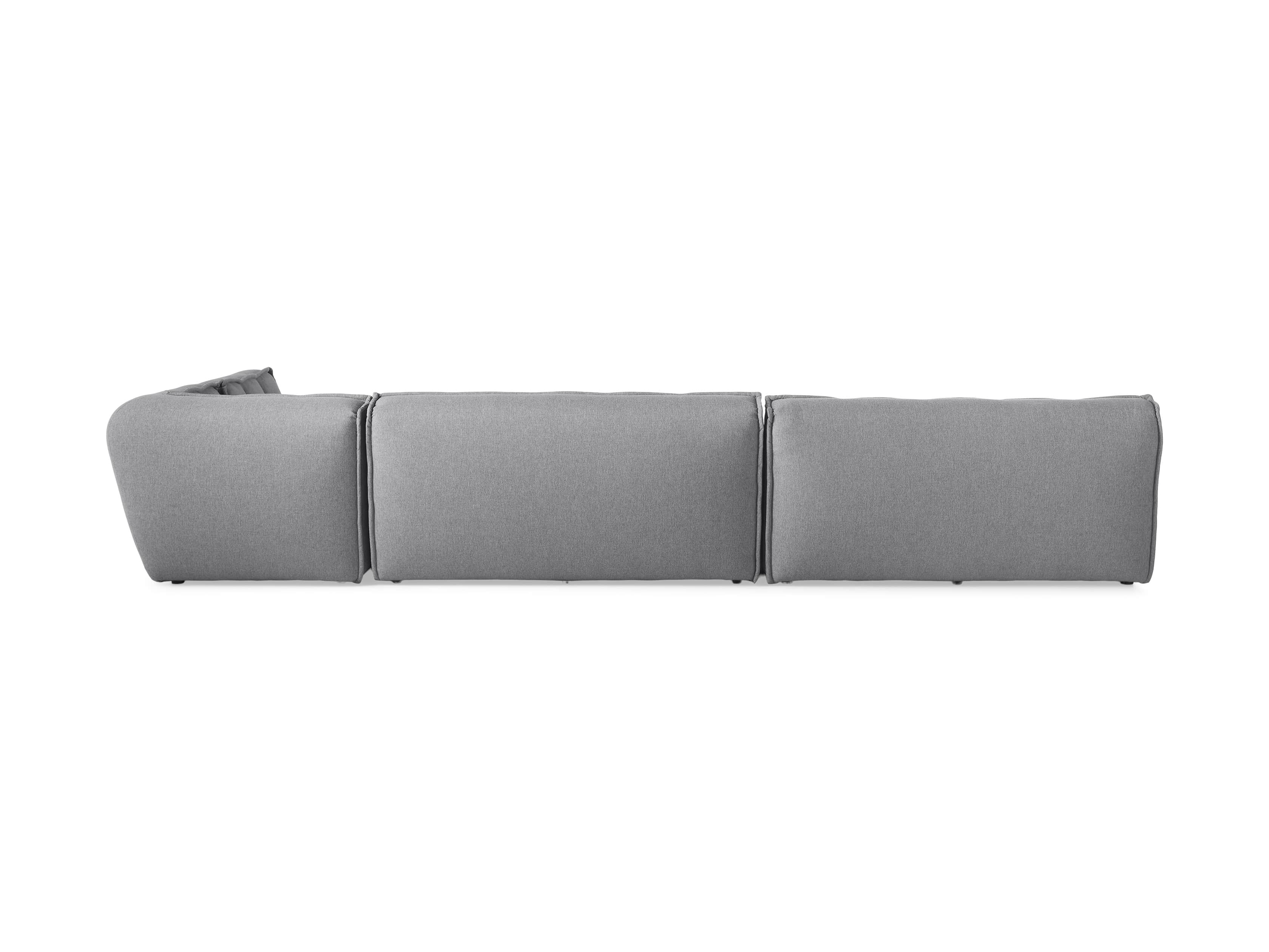 Porto Outdoor Upholstered 159" Four Piece Double Chaise Sectional in Southend Grey, slide 4 of 7
