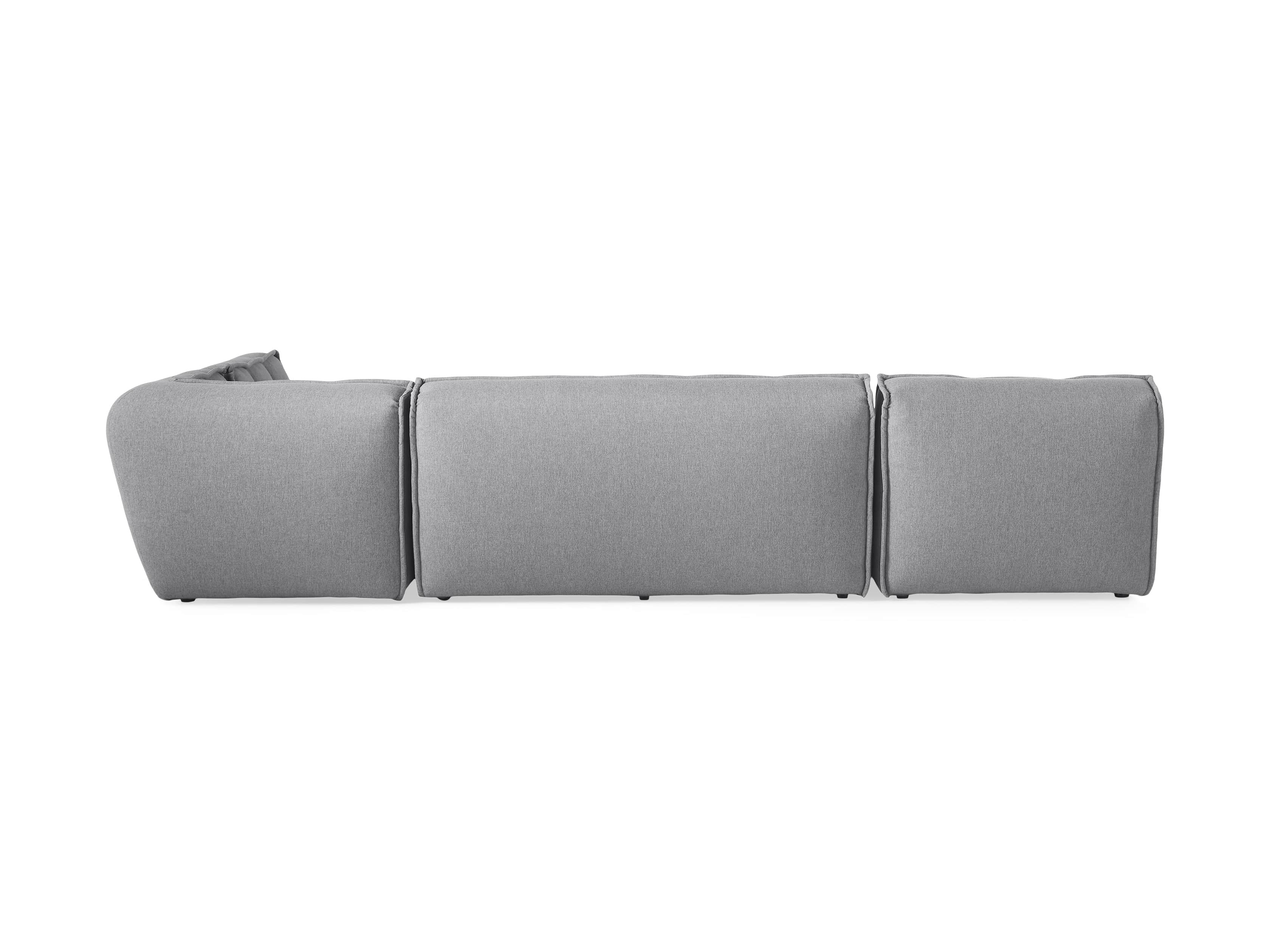 Porto Outdoor Upholstered 135" Four Piece Sectional in Southend Grey, slide 5 of 8