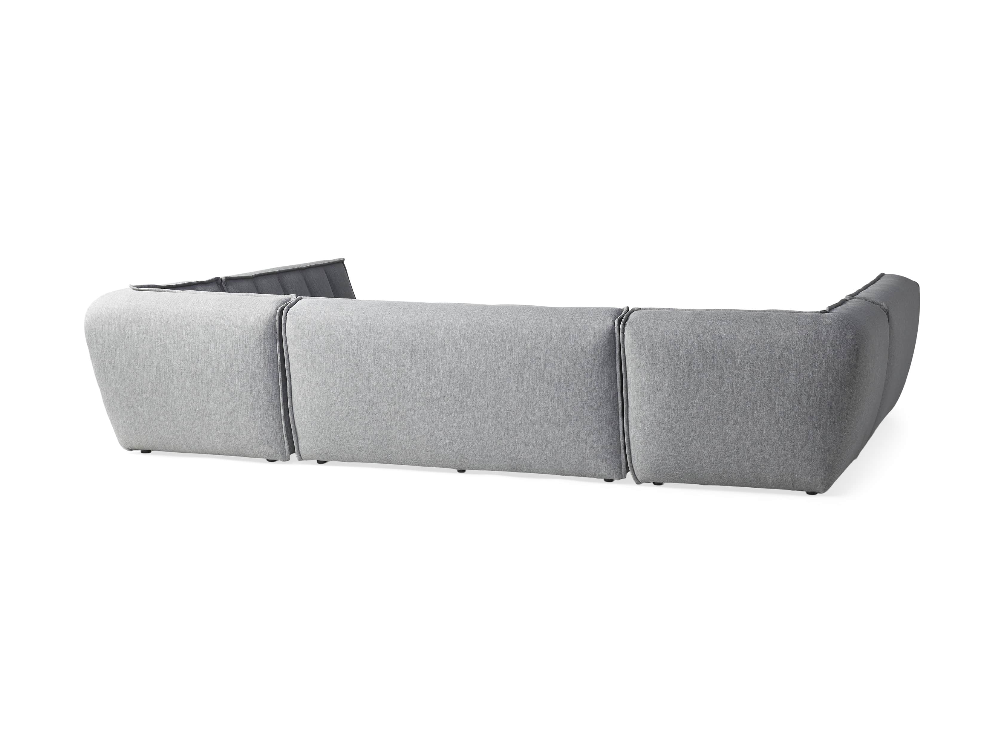 Porto Outdoor Upholstered 138" Five Piece Sectional in Southend Grey, slide 4 of 6