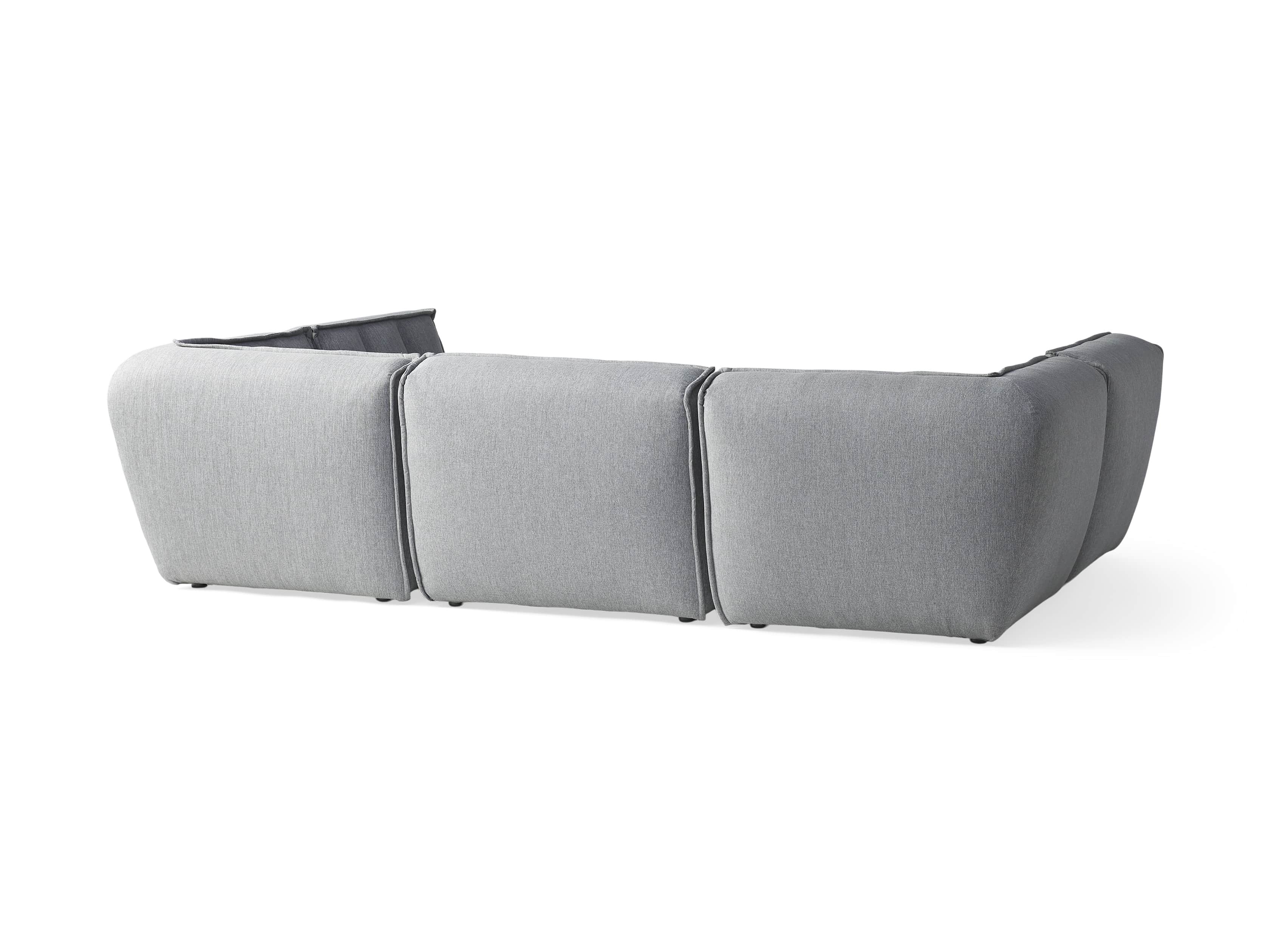 Porto Outdoor Upholstered 114" Six Piece Sectional in Southend Grey, slide 3 of 6