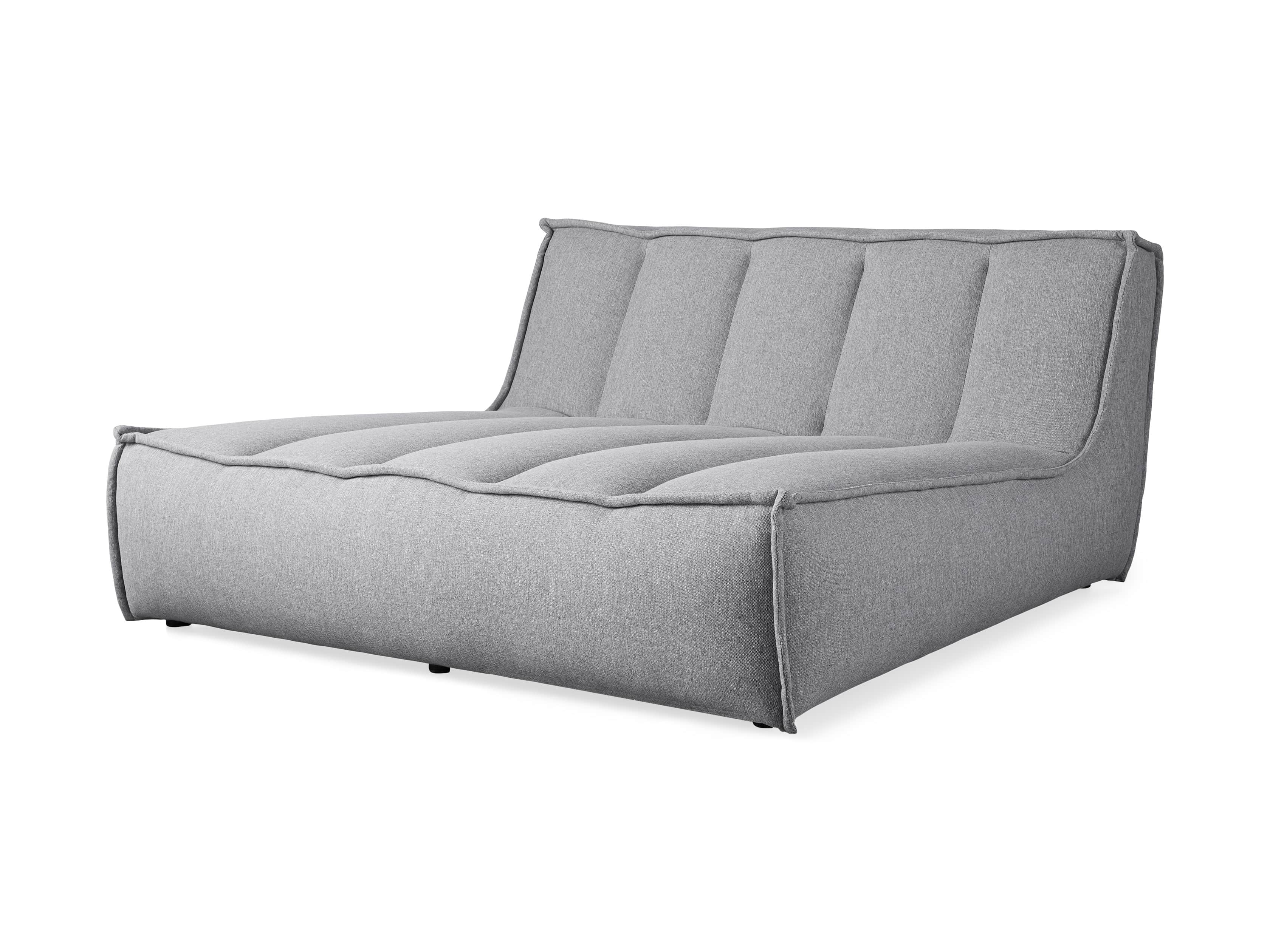 Porto Outdoor Upholstered 60" Double Chaise in Southend Grey, slide 3 of 7