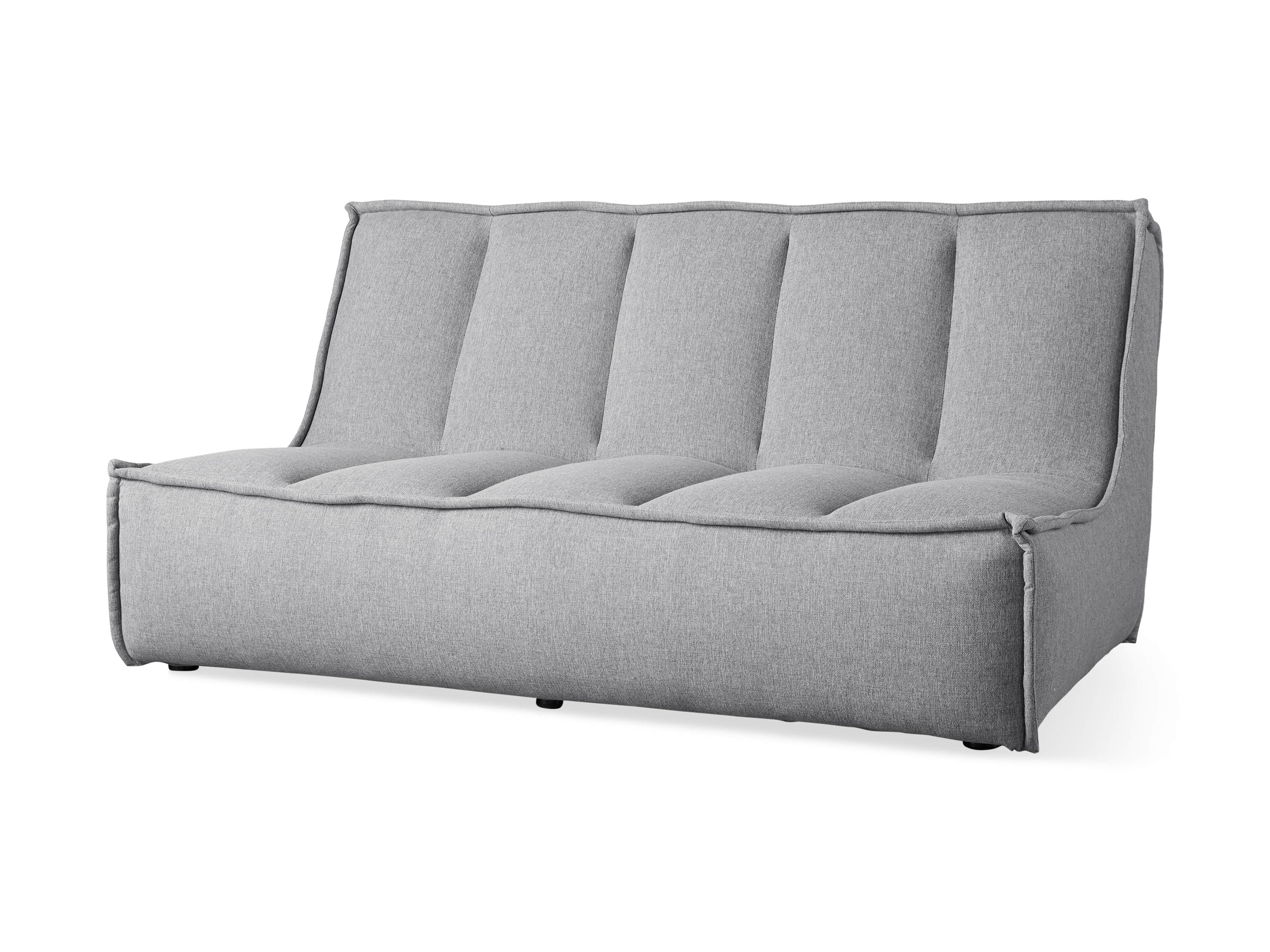 Porto Outdoor Upholstered 60" Armless Sofa in Southend Grey, slide 3 of 7