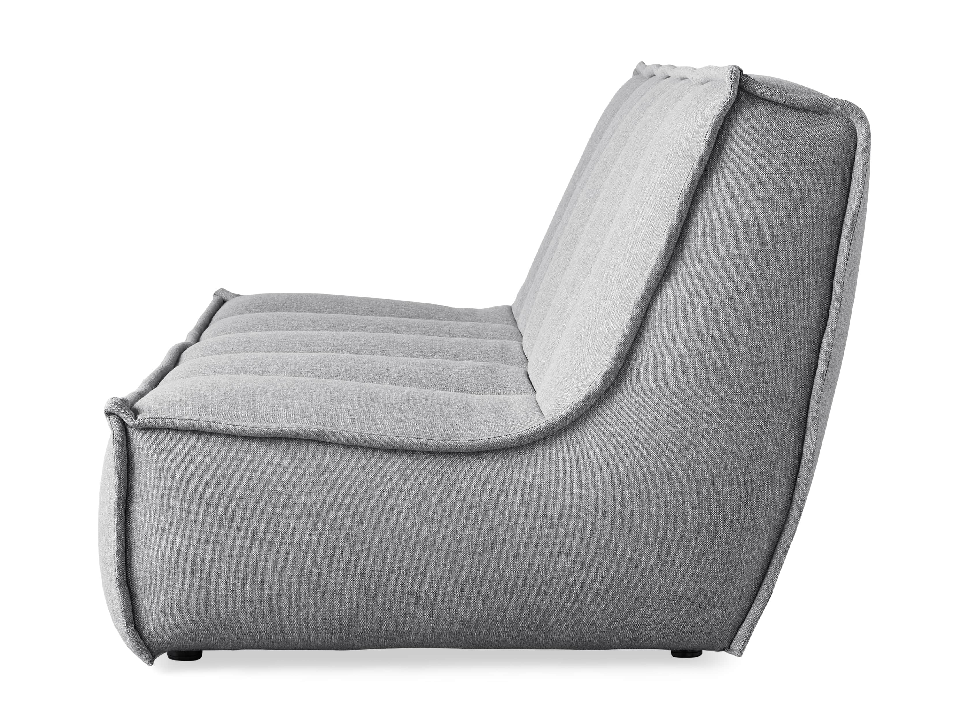 Porto Outdoor Upholstered 60" Armless Sofa in Southend Grey, slide 4 of 7
