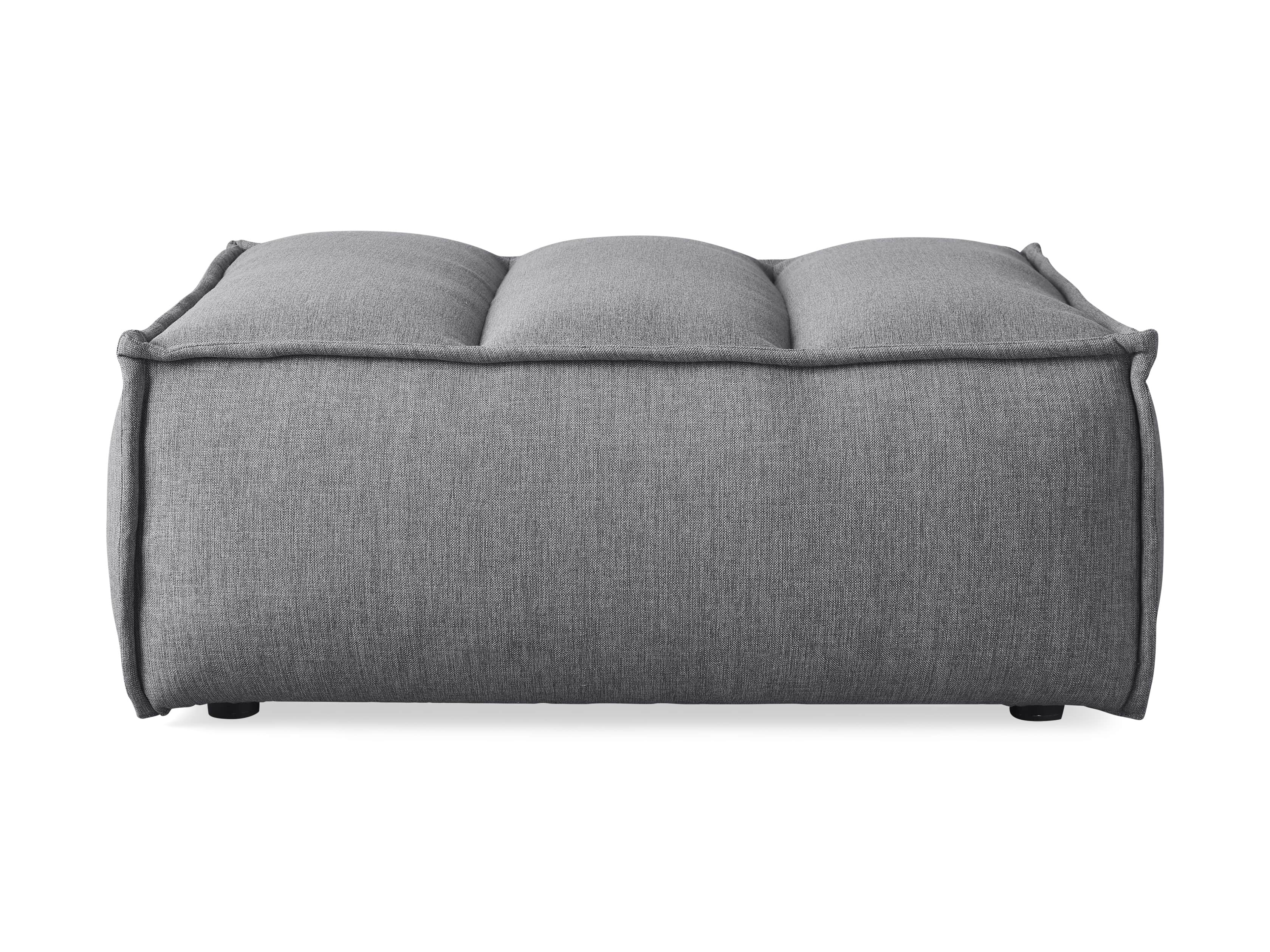 Porto Outdoor Upholstered 34" Ottoman in Southend Grey, slide 2 of 6