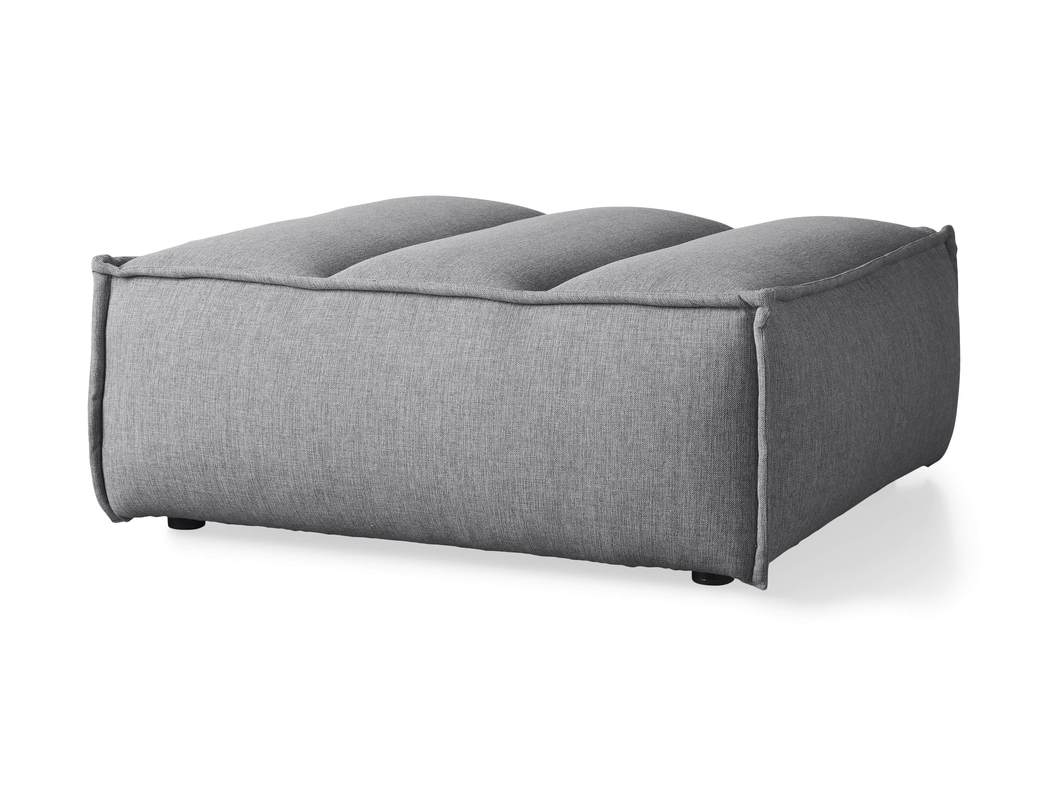 Porto Outdoor Upholstered 34" Ottoman in Southend Grey, slide 3 of 6