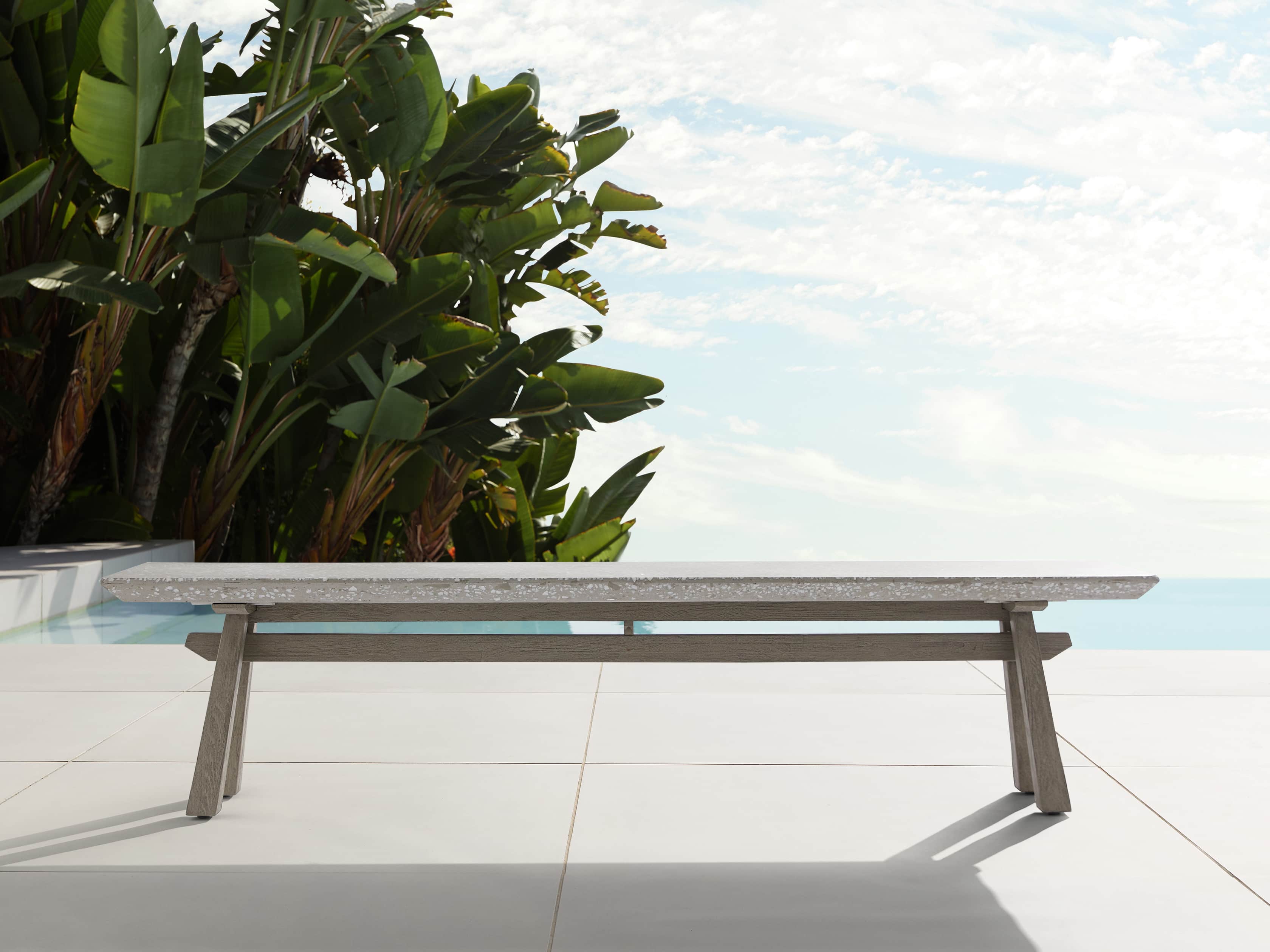 Rumi Outdoor 80" Dining Bench, slide 1 of 8